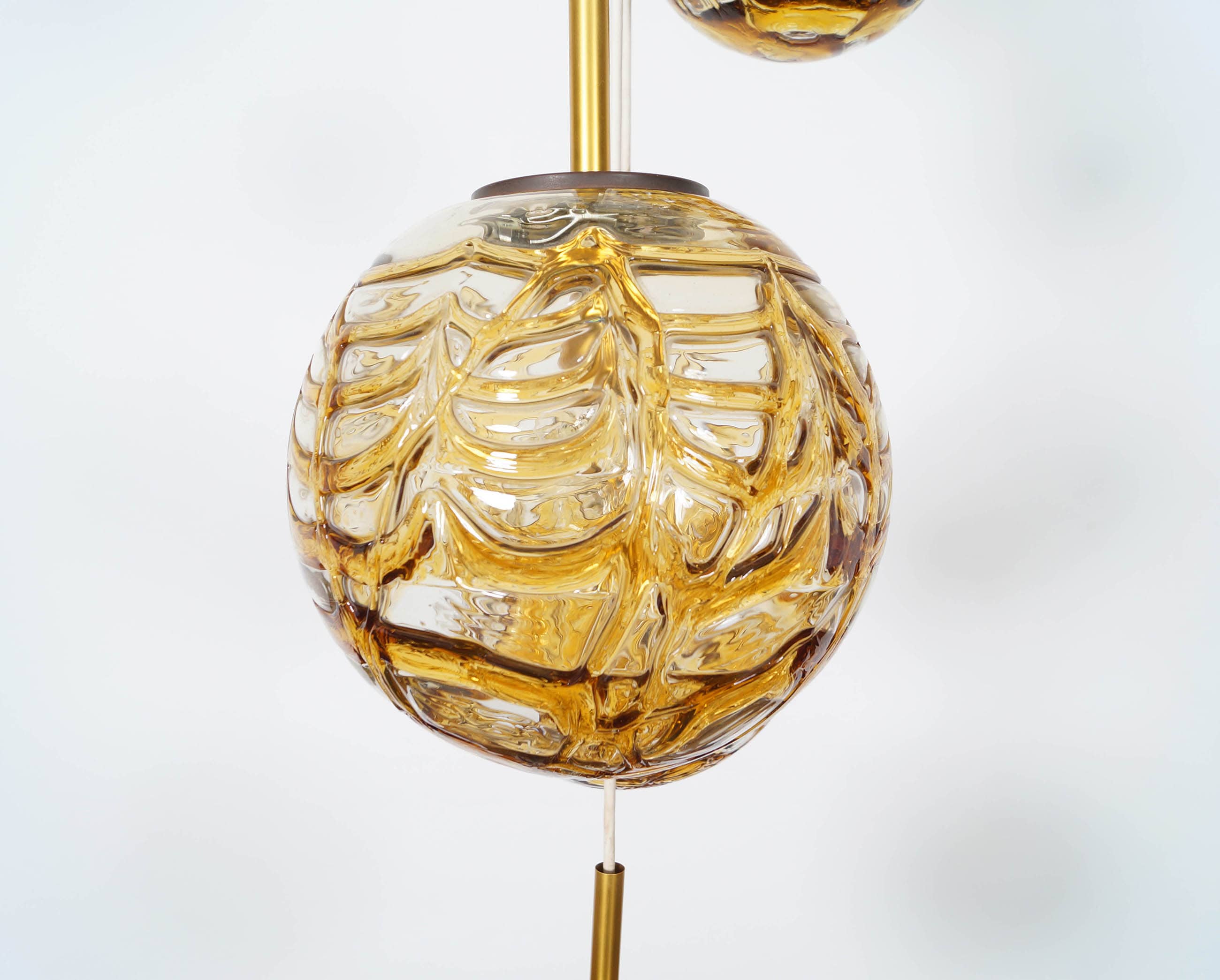 Vintage Amber Glass Globes Chandelier by Doria