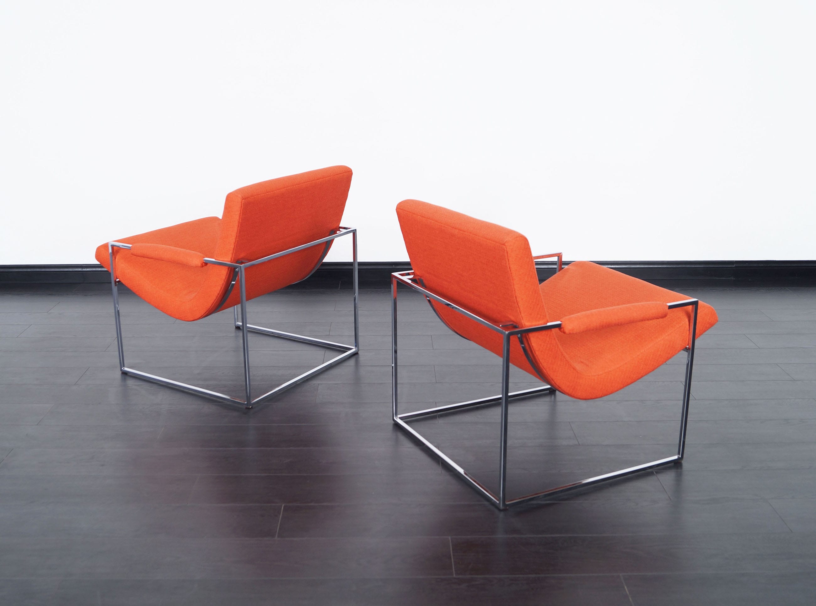 Vintage Chrome Lounge Chairs by Milo Baughman