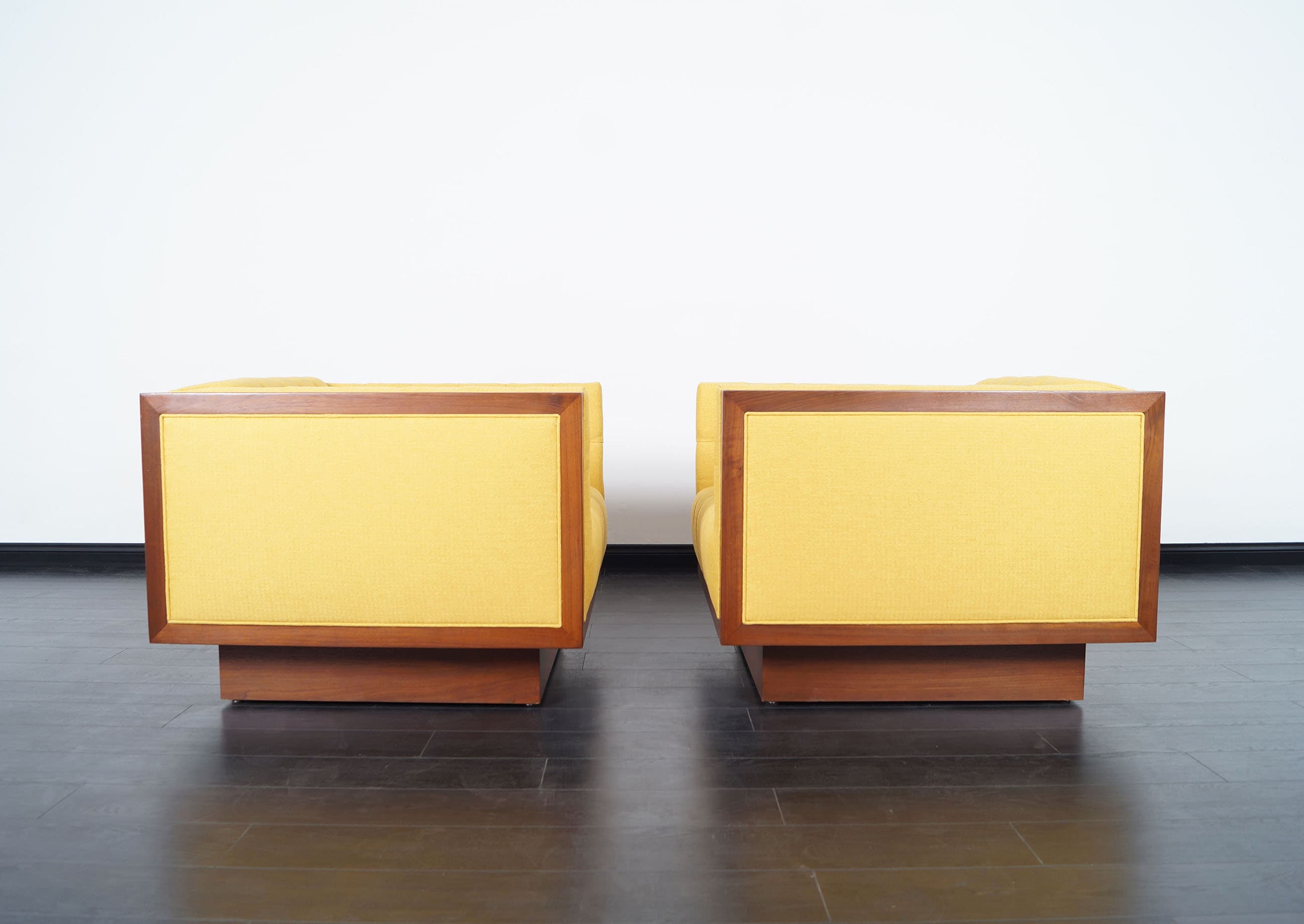 Vintage Tufted Lounge Chairs by Milo Baughman