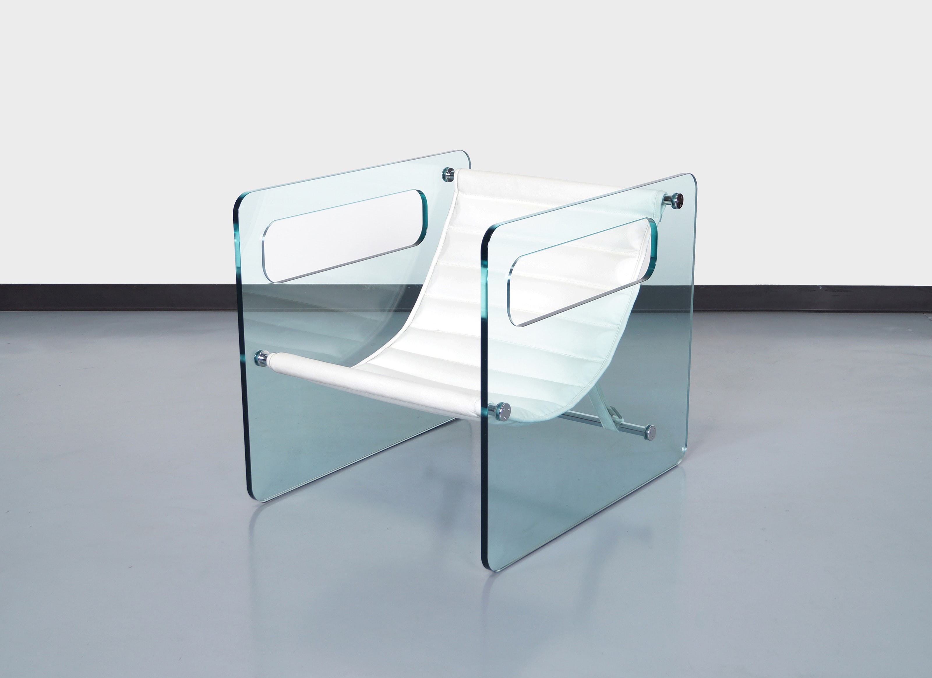 Italian Naked Glass Lounge Chairs by Giovanni Tommaso