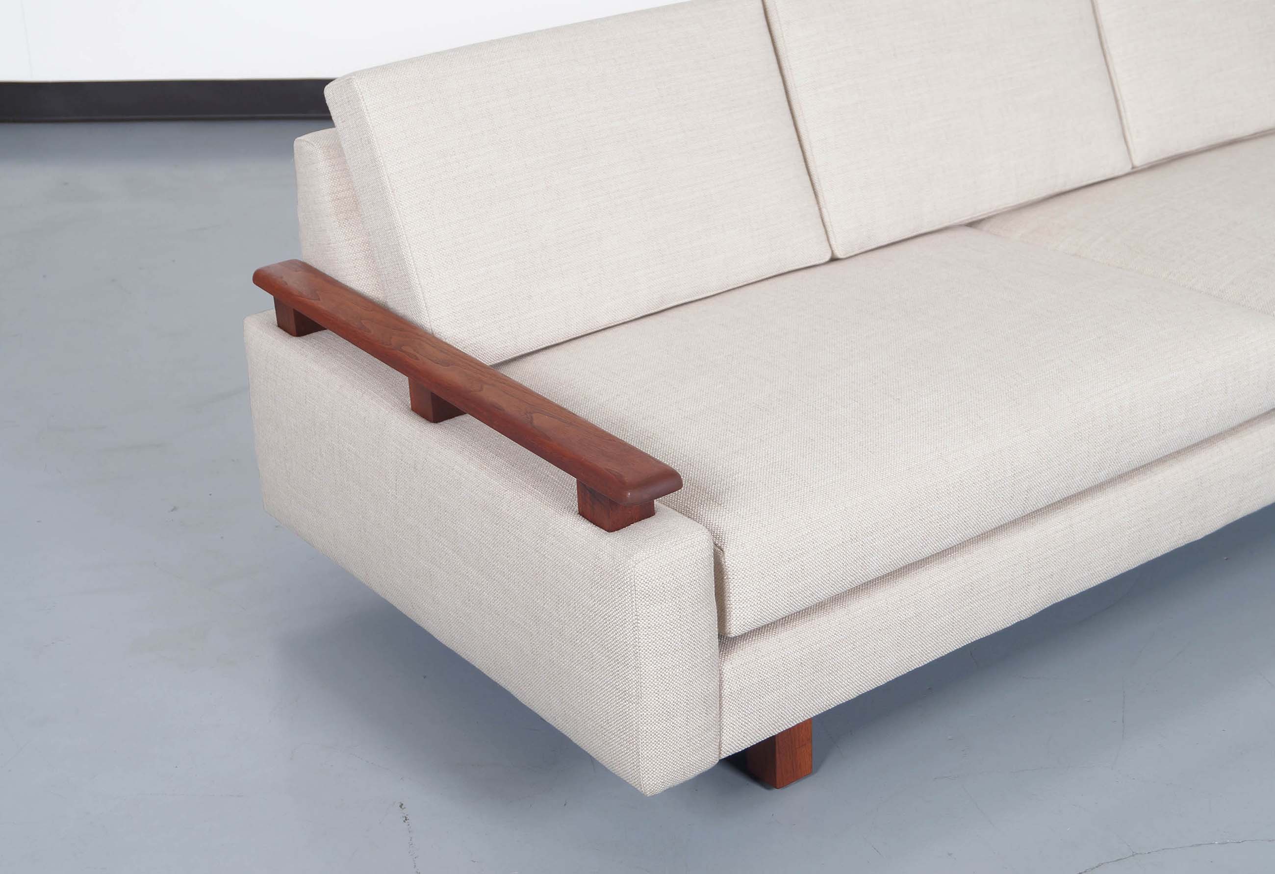 Mid Century Modern Walnut Sofa 