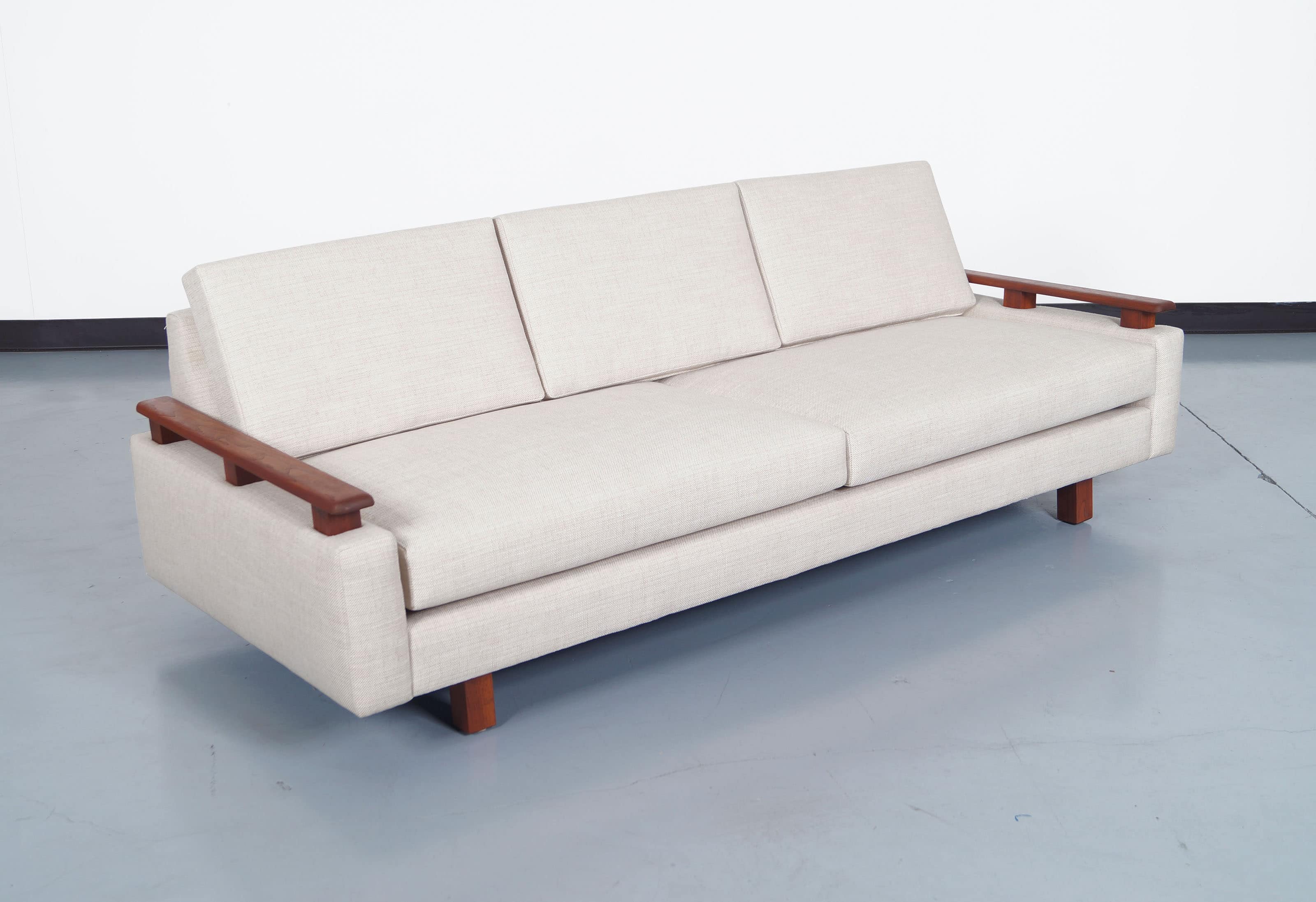 Mid Century Modern Walnut Sofa 
