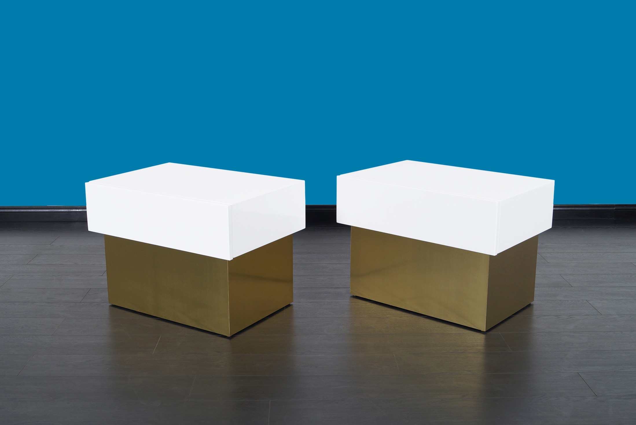 Vintage Polished Lacquered Nightstands by Steve Chase 