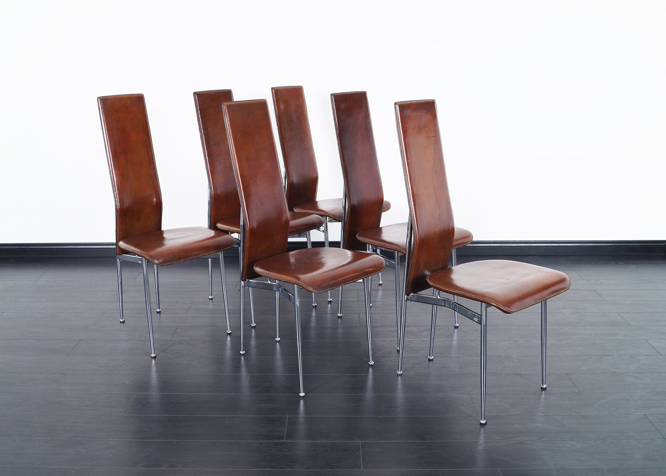 Italian Leather Dining Chairs 