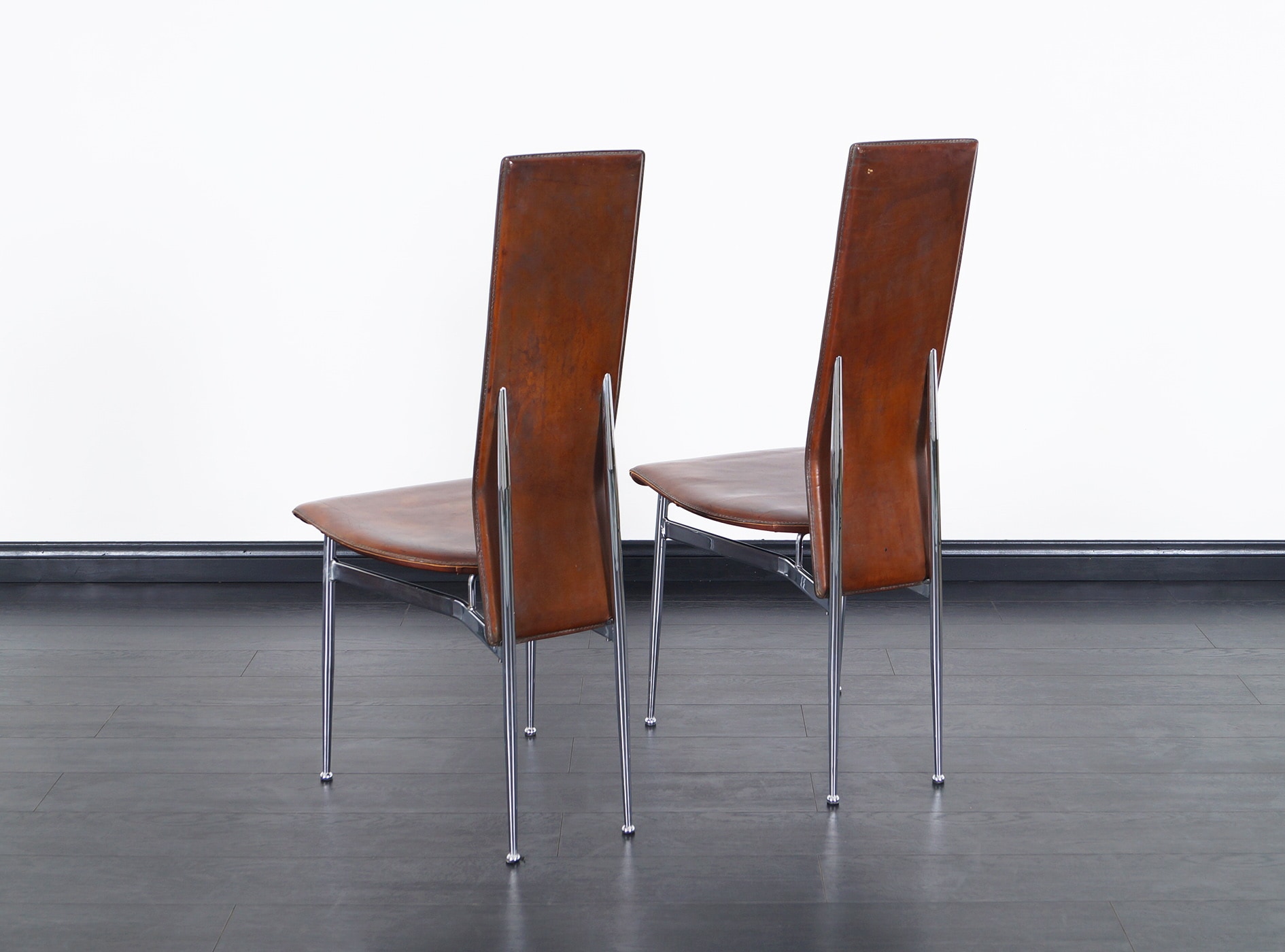 Italian Leather Dining Chairs 