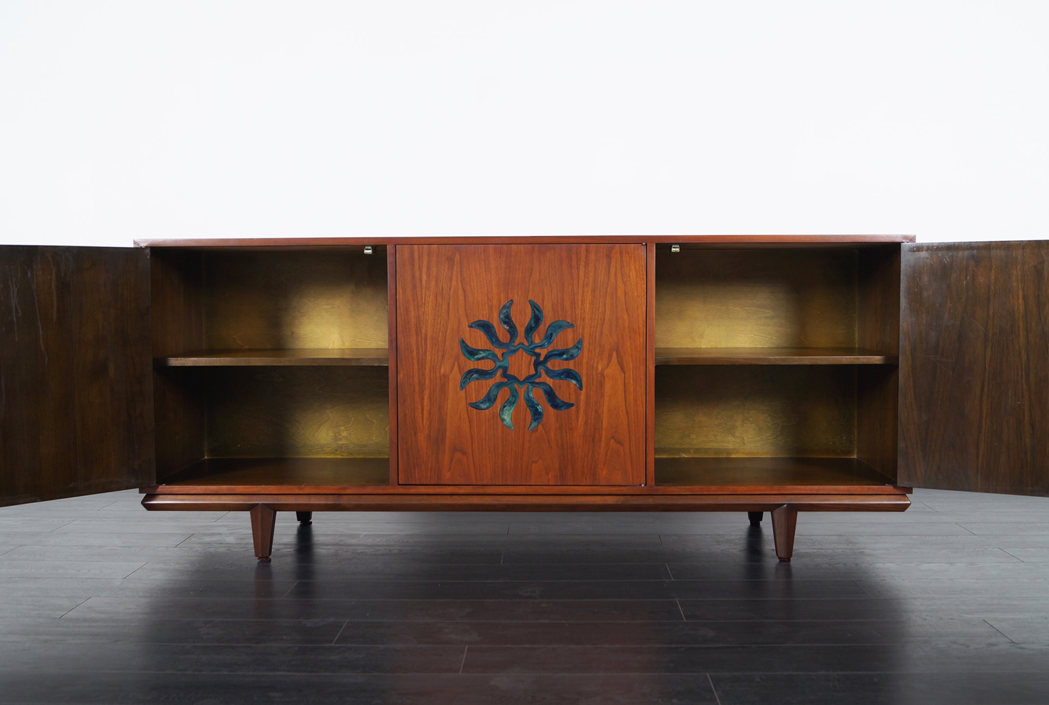 Vintage Walnut Credenza by Cal Mode