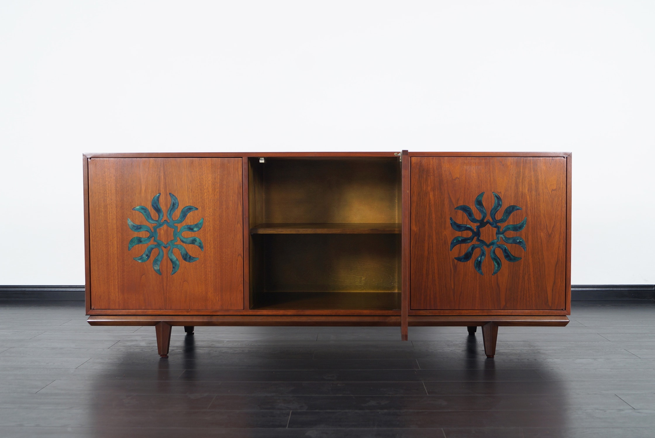 Vintage Walnut Credenza by Cal Mode