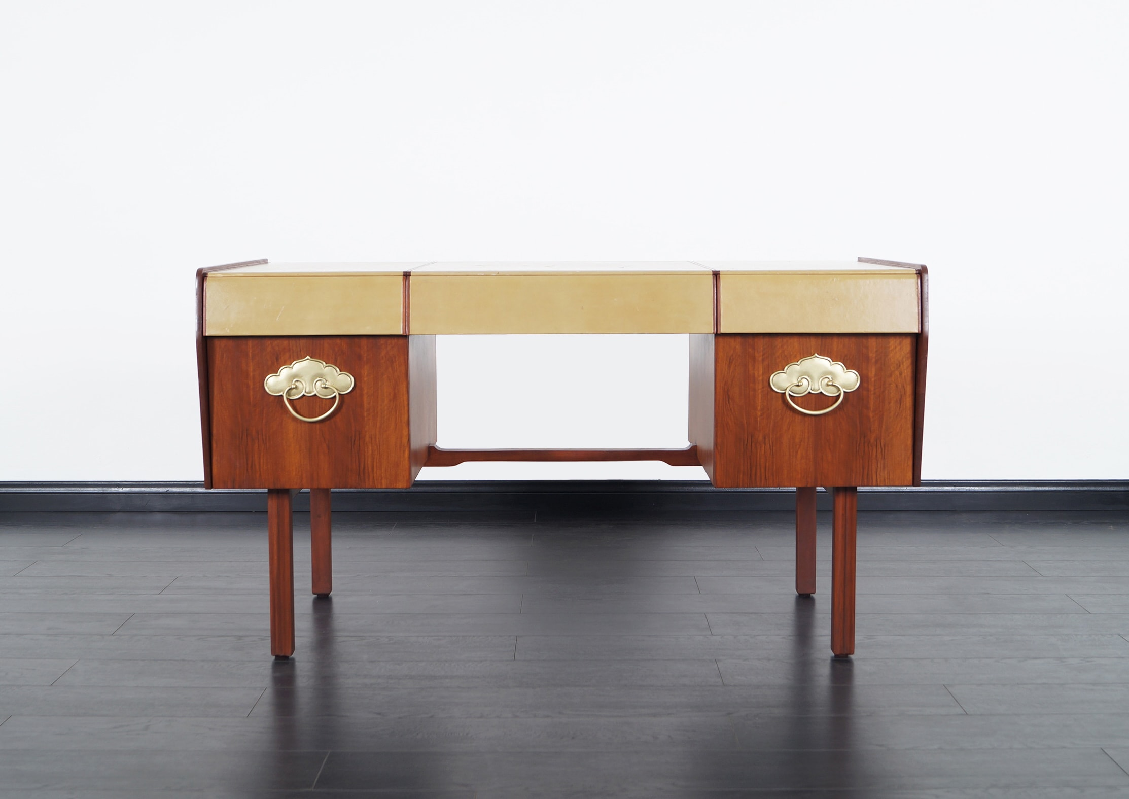 Vintage Leather Top Desk by John Widdicomb