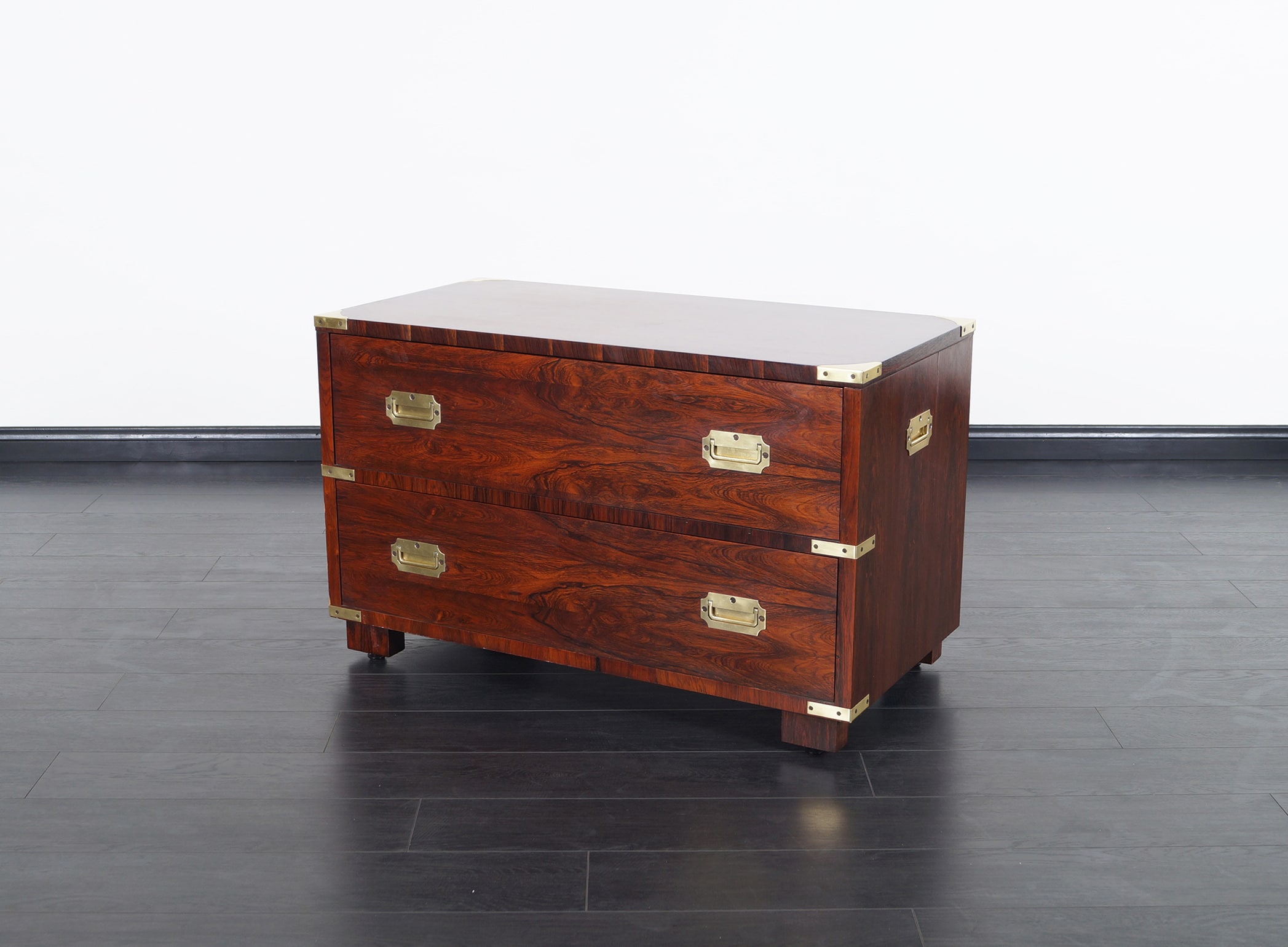 Rosewood Campaign Style Chest of Drawers by John Stuart
