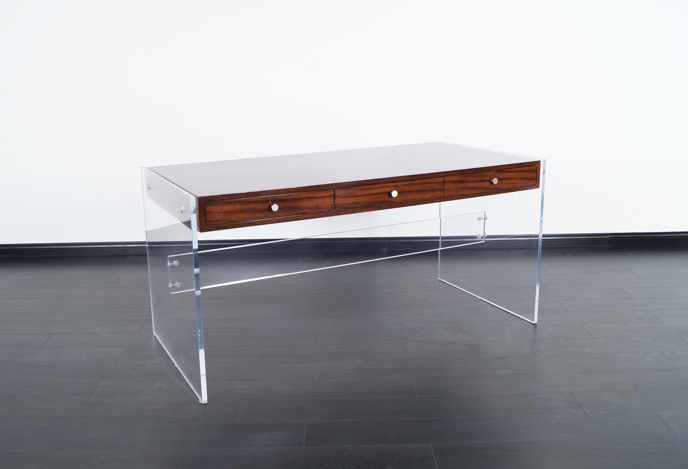 Modernist Lucite Desk by Helen Aumont