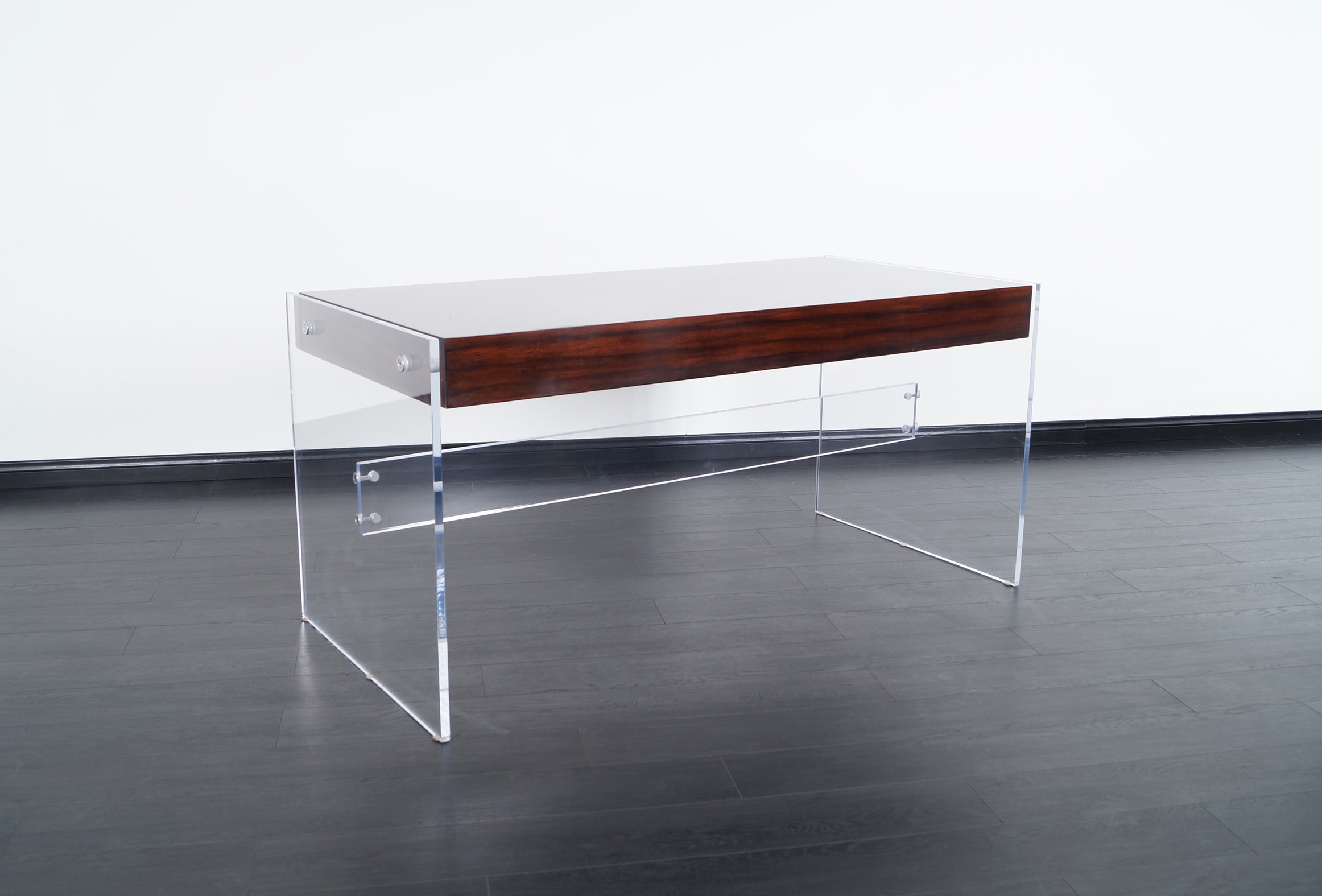 Modernist Lucite Desk by Helen Aumont
