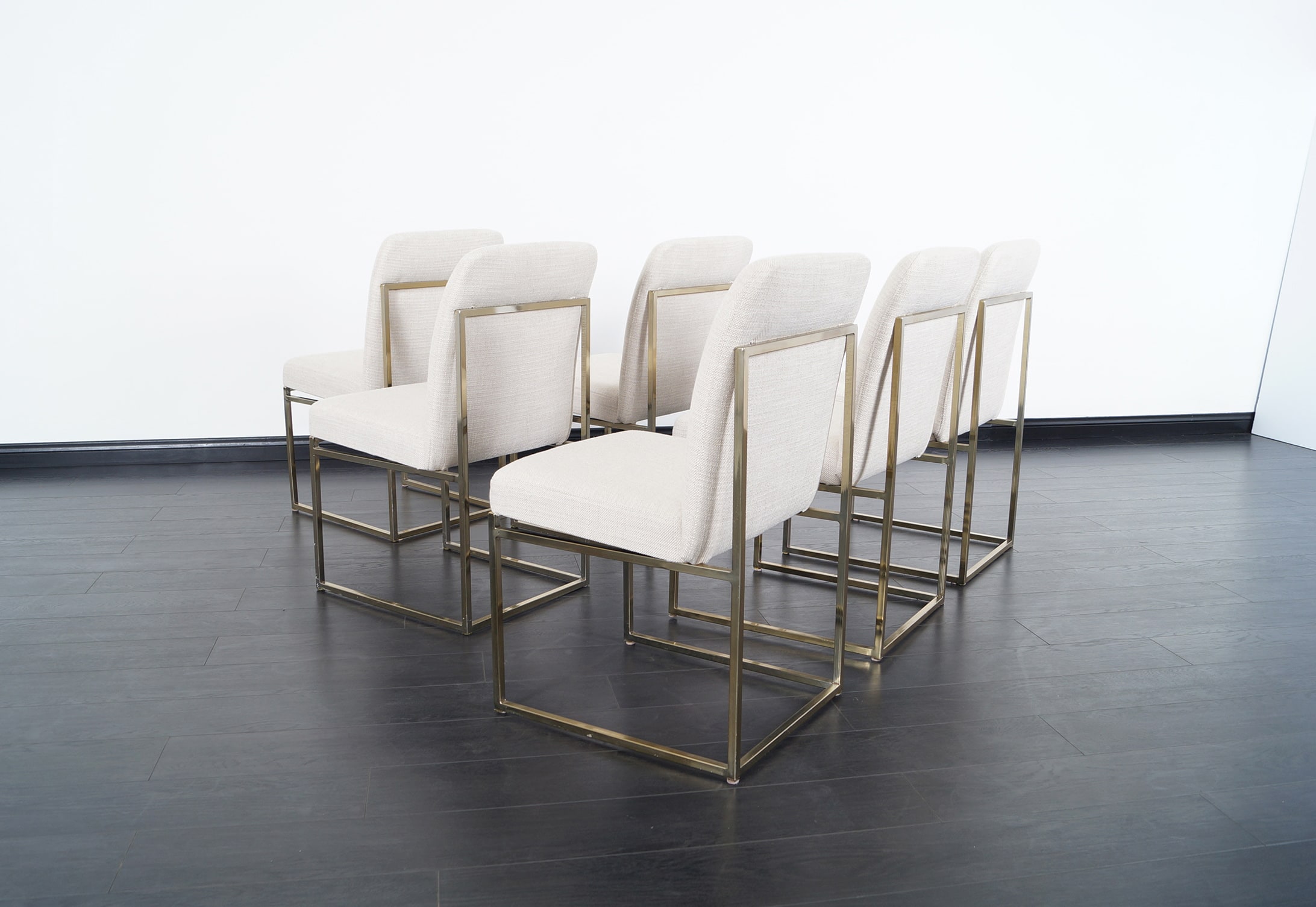 Vintage Brass Dining Chairs by Milo Baughman