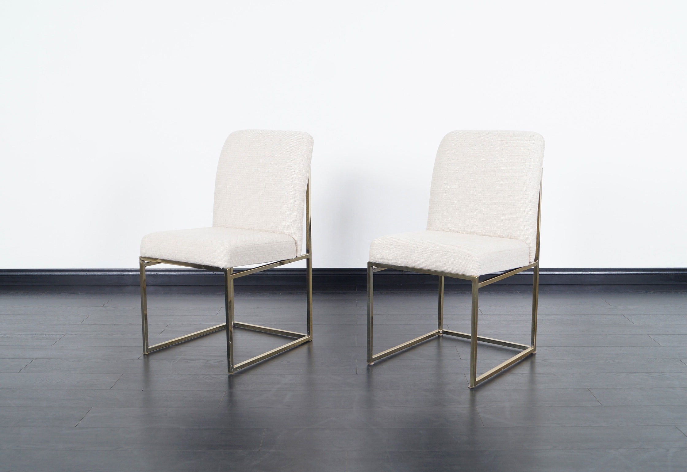 Vintage Brass Dining Chairs by Milo Baughman