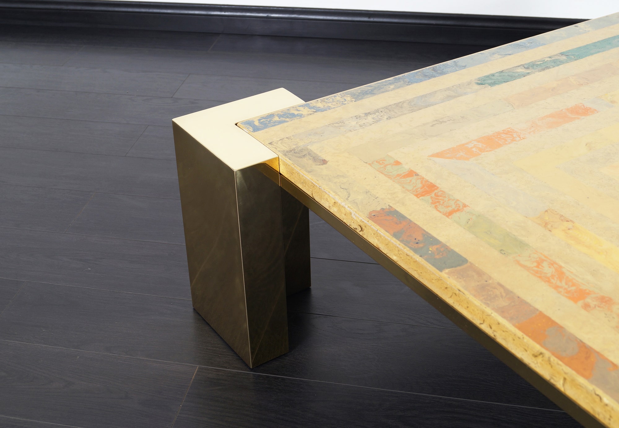 Exceptional Italian Brass Coffee Table by Marcello Mioni