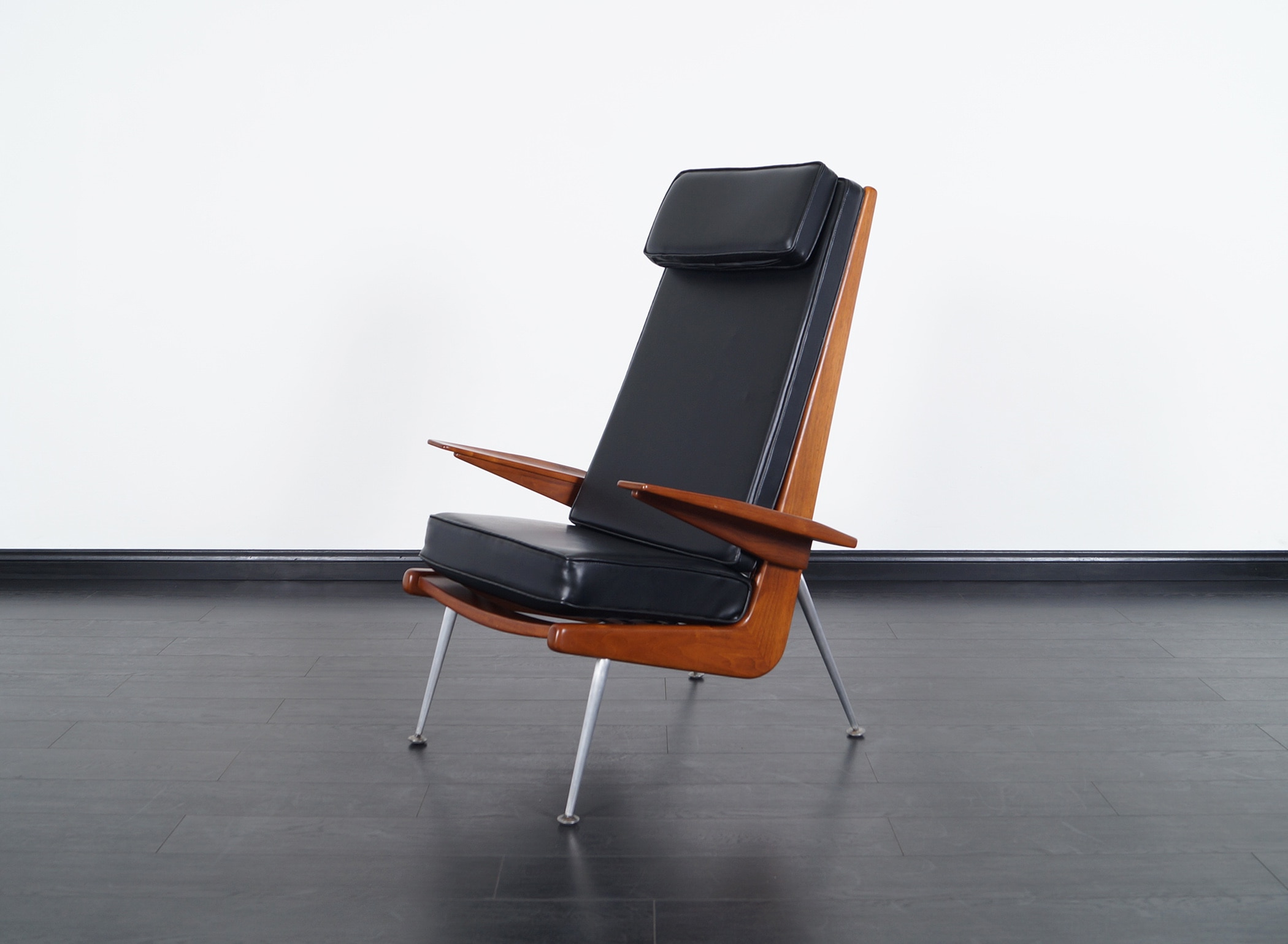 Mid Century Modern Walnut High Back Chairs