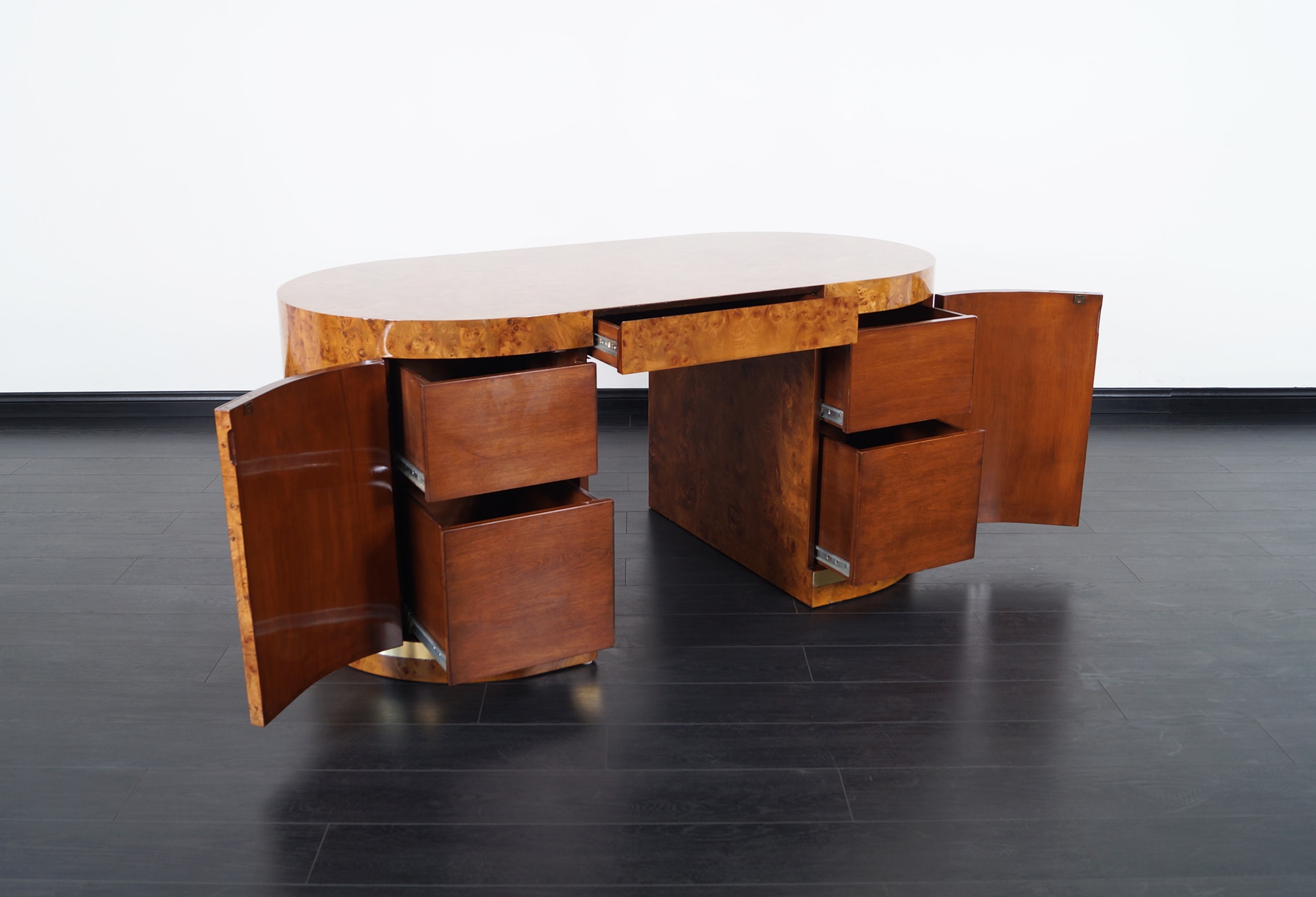 Vintage Burl Wood Desk