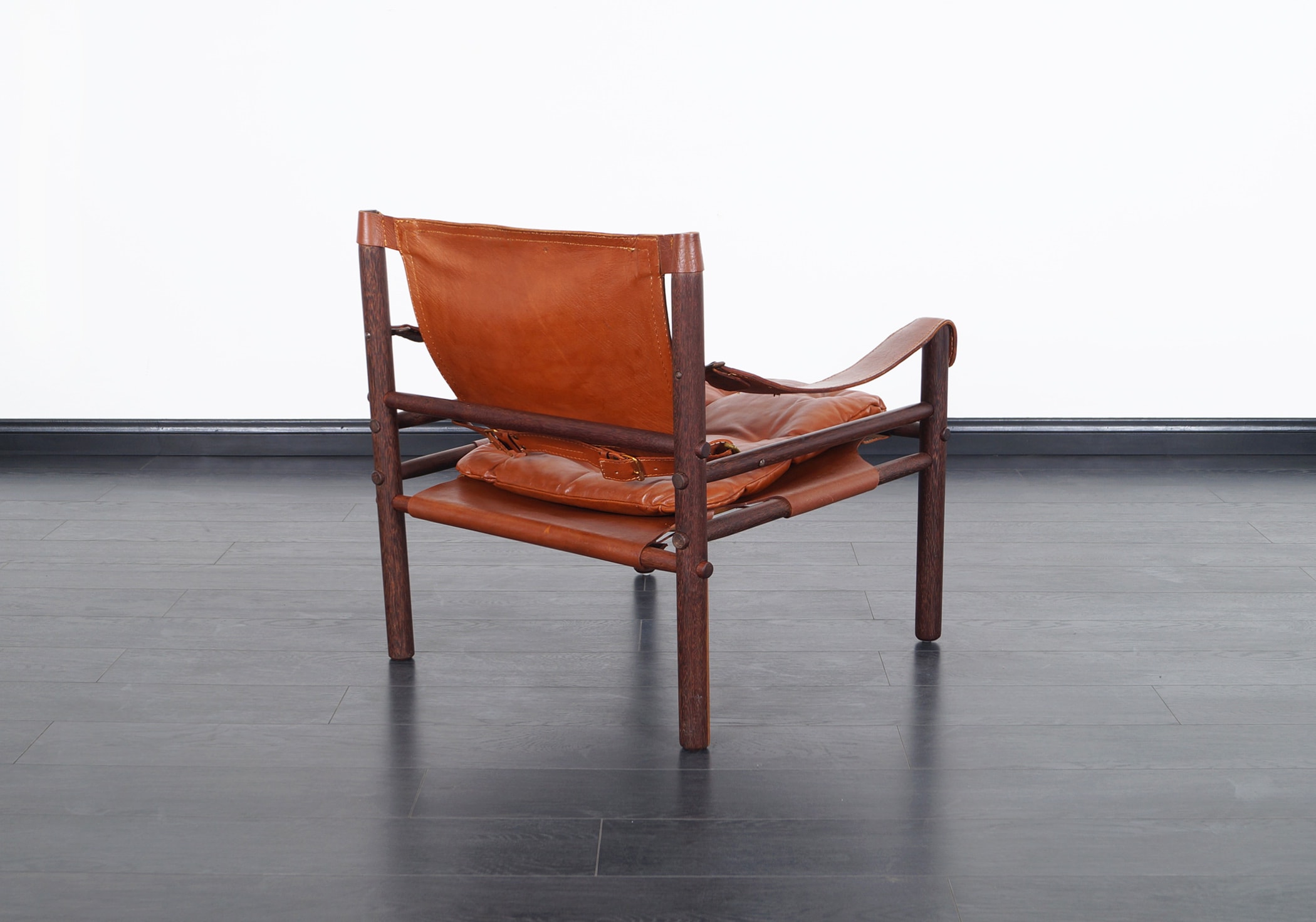 Rosewood Sirocco Leather Lounge Chairs by Arne Norell