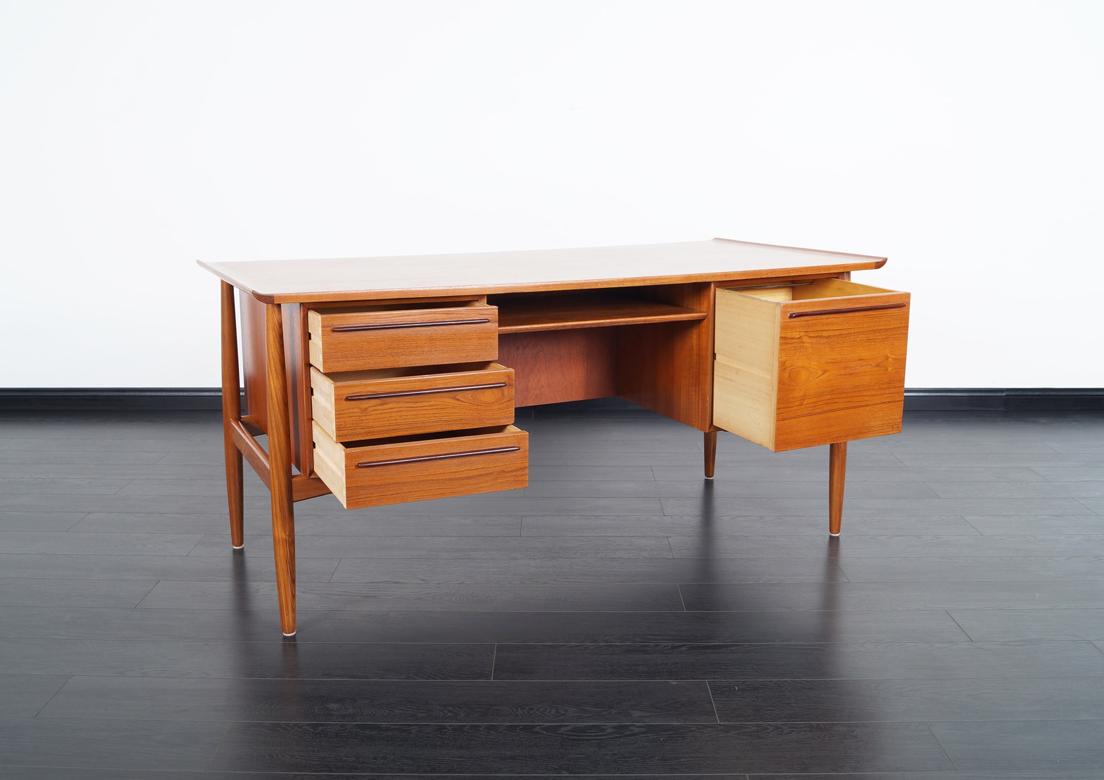 Danish Modern Teak Desk by Arne Vodder