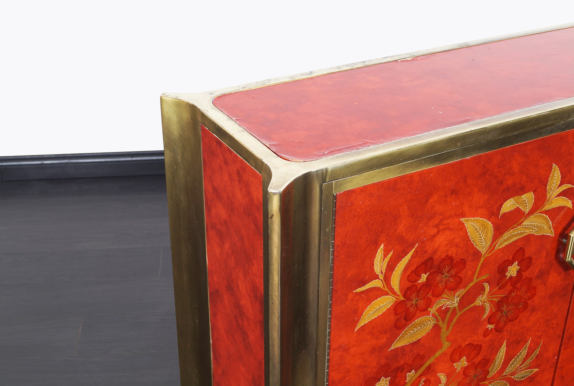 Exceptional Red Lacquered Credenza by Mastercraft