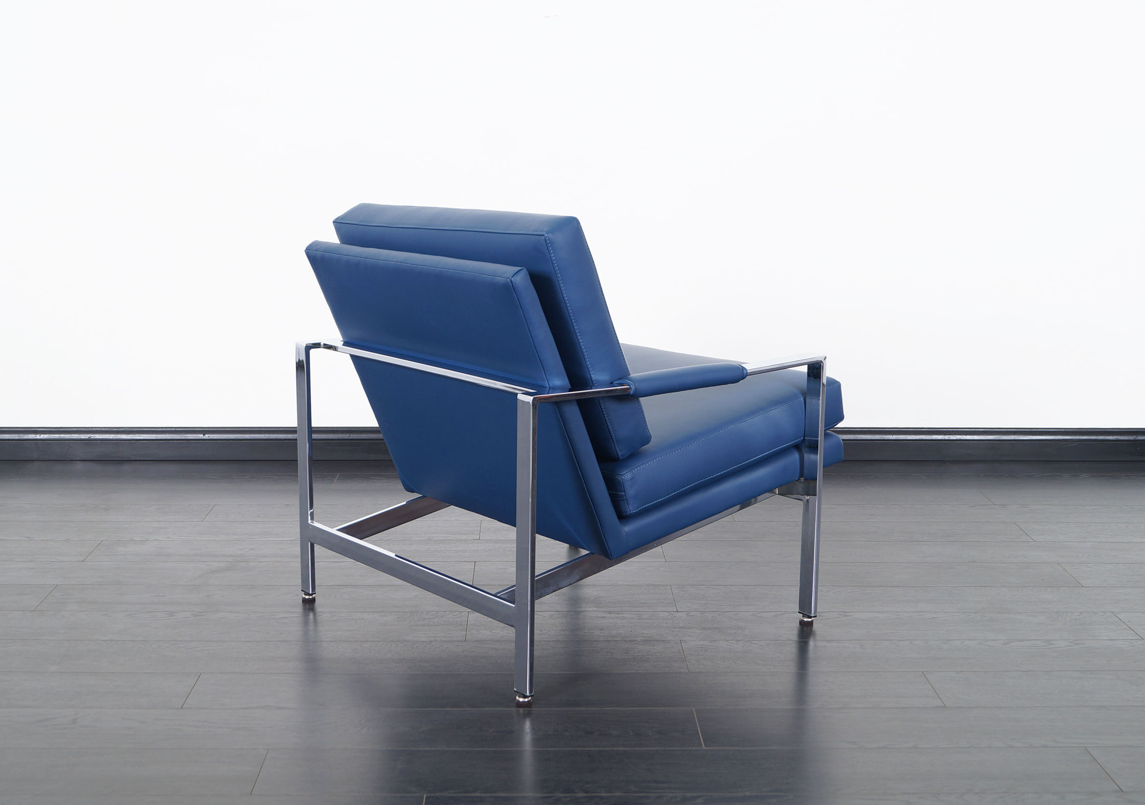 Vintage Leather Lounge Chairs by Milo Baughman