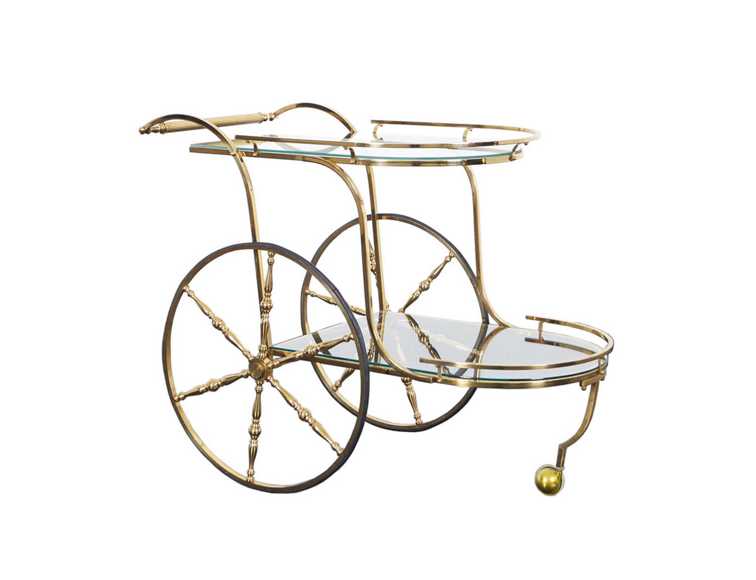 Vintage Italian Brass Bar Cart