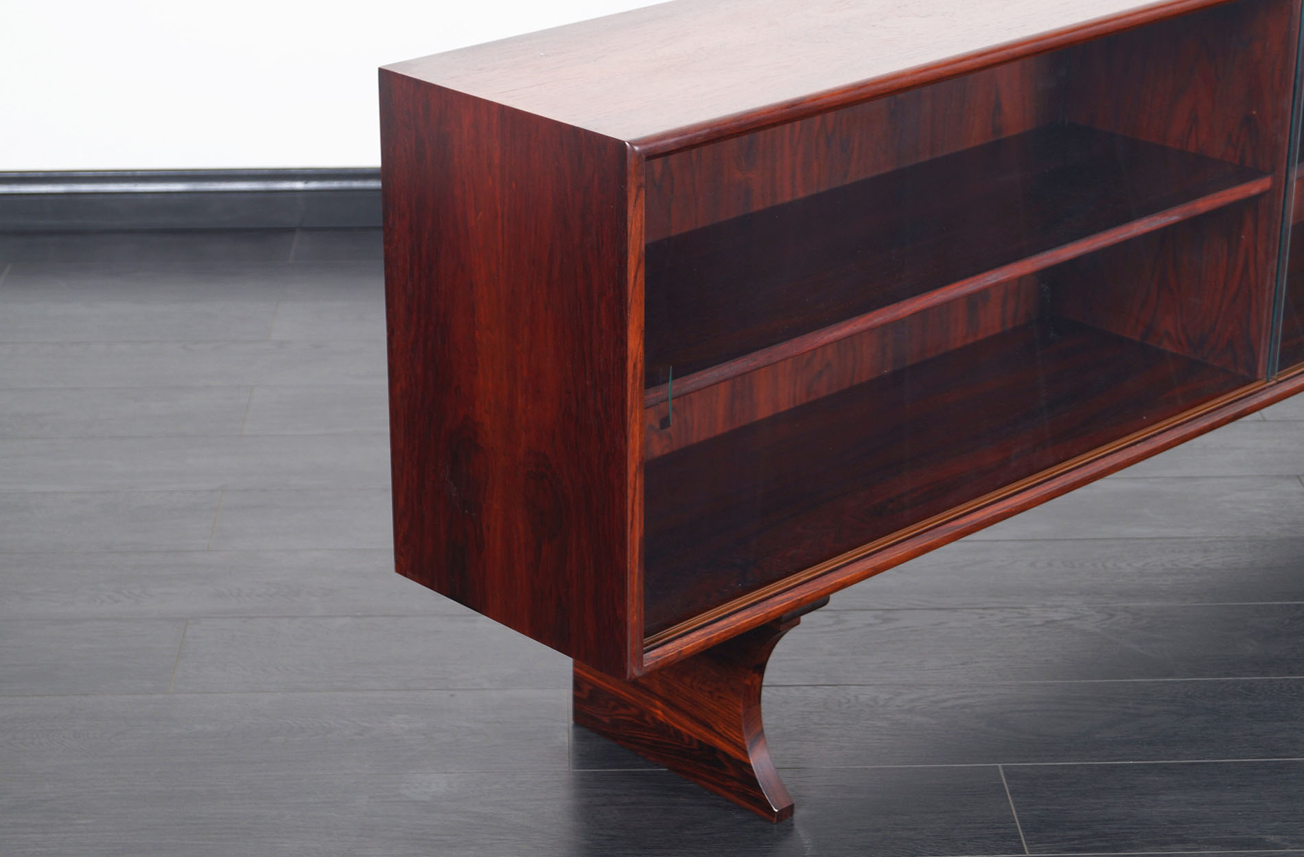 Danish Modern Low Profile Rosewood Bookcase