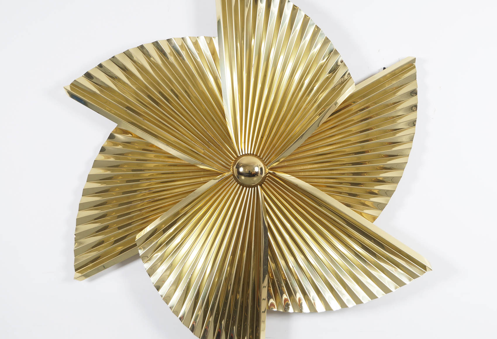 Vintage Brass Pinwheel Wall Sculpture by Curtis Jere
