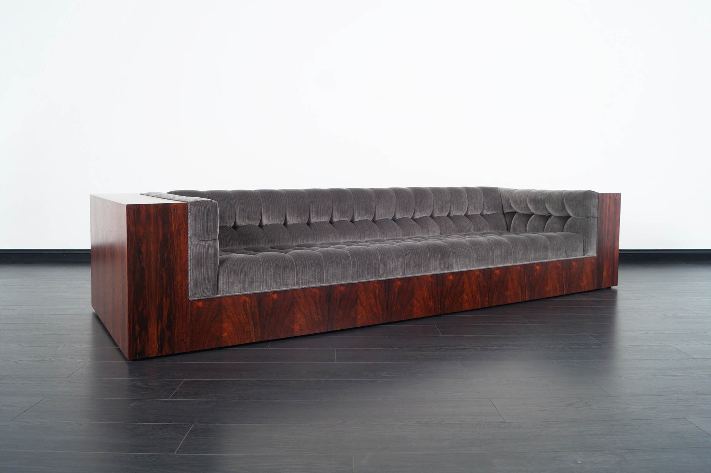 Thayer Cogging Rosewood Sofa by Milo Baughman