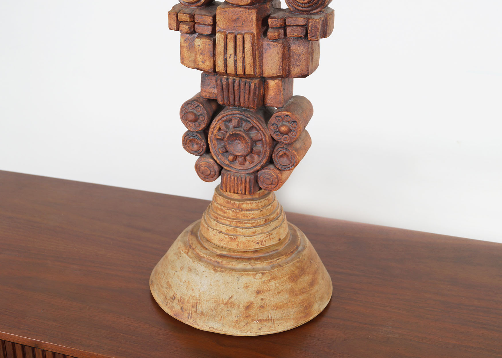 Terracotta Studio Pottery TOTEM Floor Lamp by Bernard Rooke