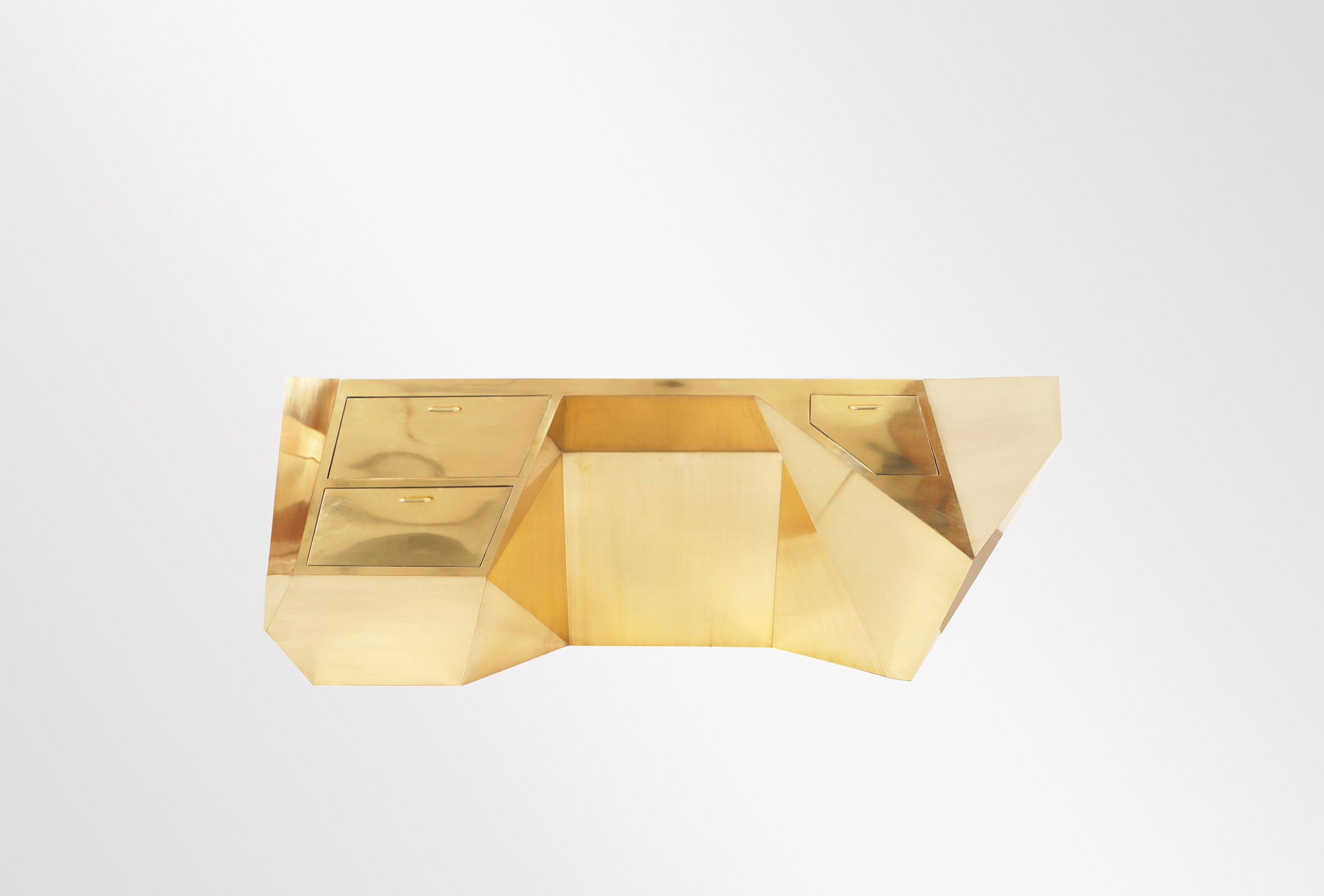 Monumental Brass Geometric Popova Desk