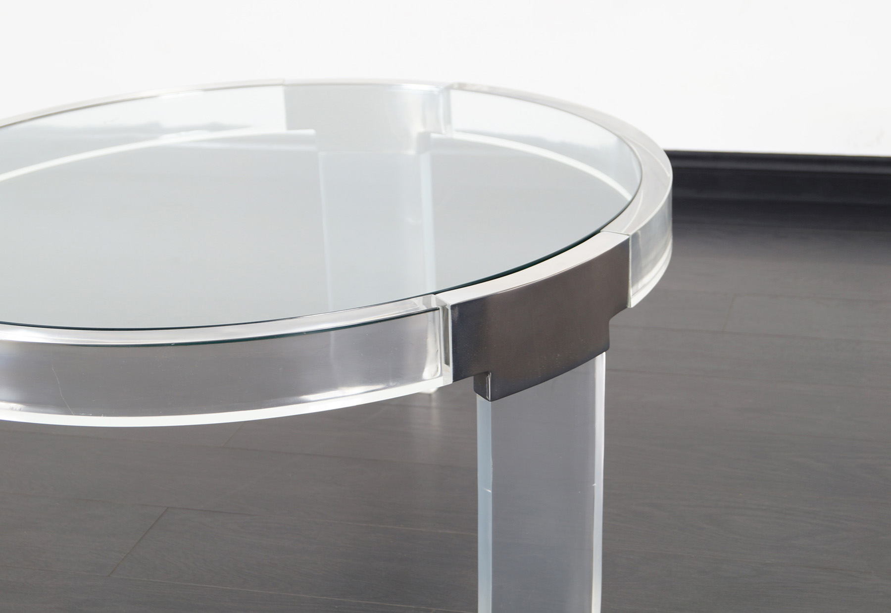 Vintage Lucite and Chrome Waterfall Line Coffee Table by Charles Hollis Jones
