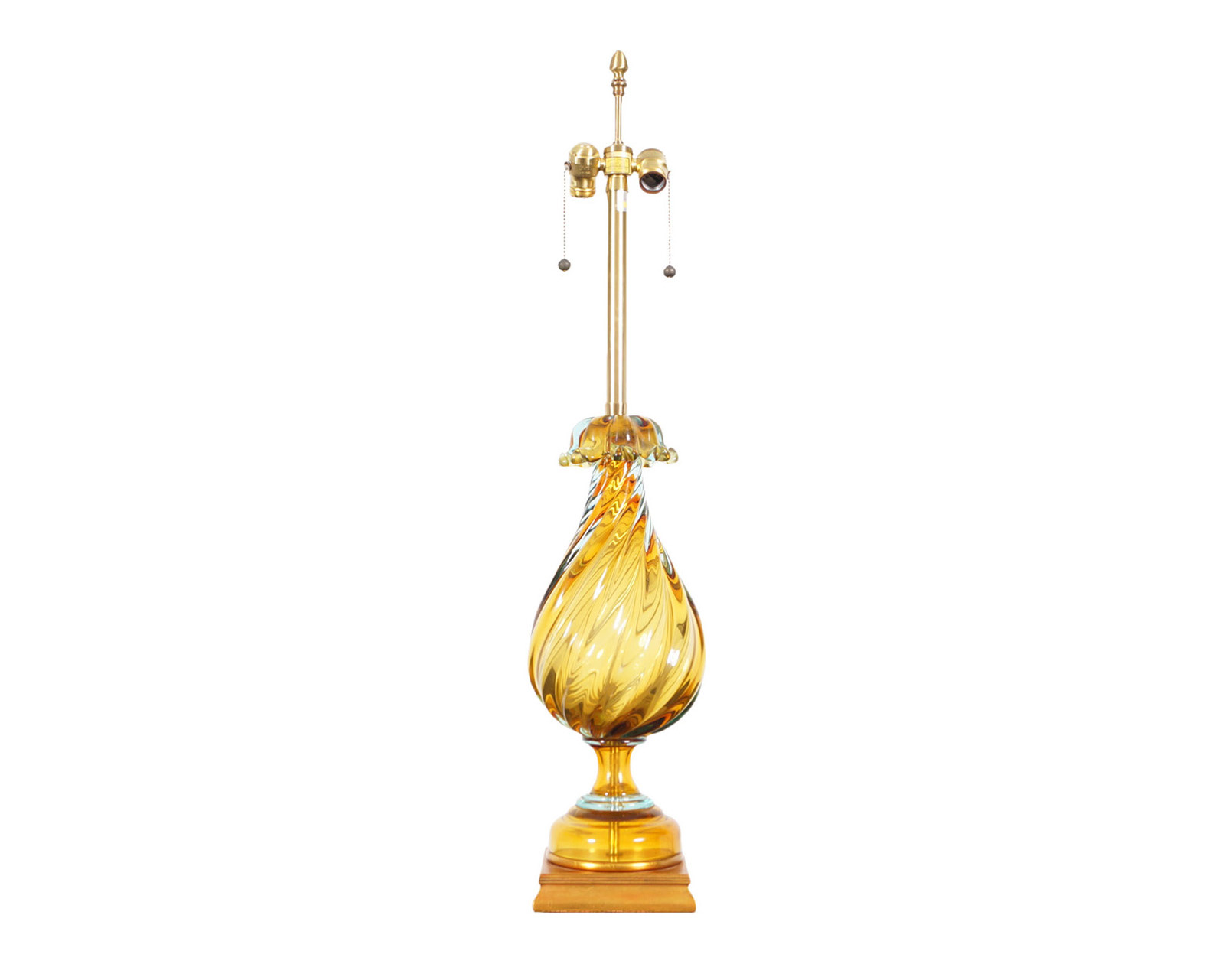 Vintage Murano Glass Sommerso Lamp by Seguso