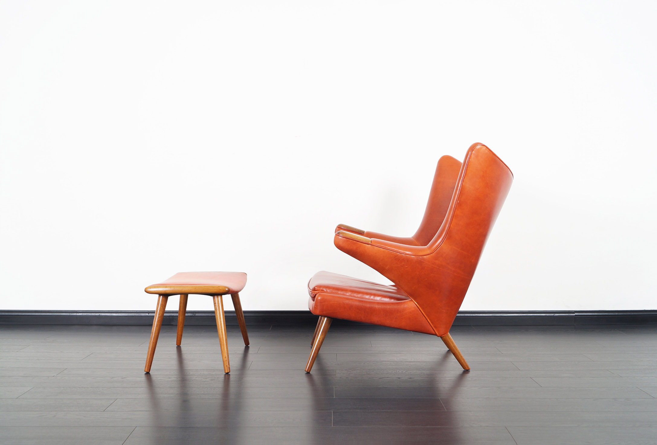 AP-19 Papa Bear Chair and Ottoman in the manner of Hans J. Wegner
