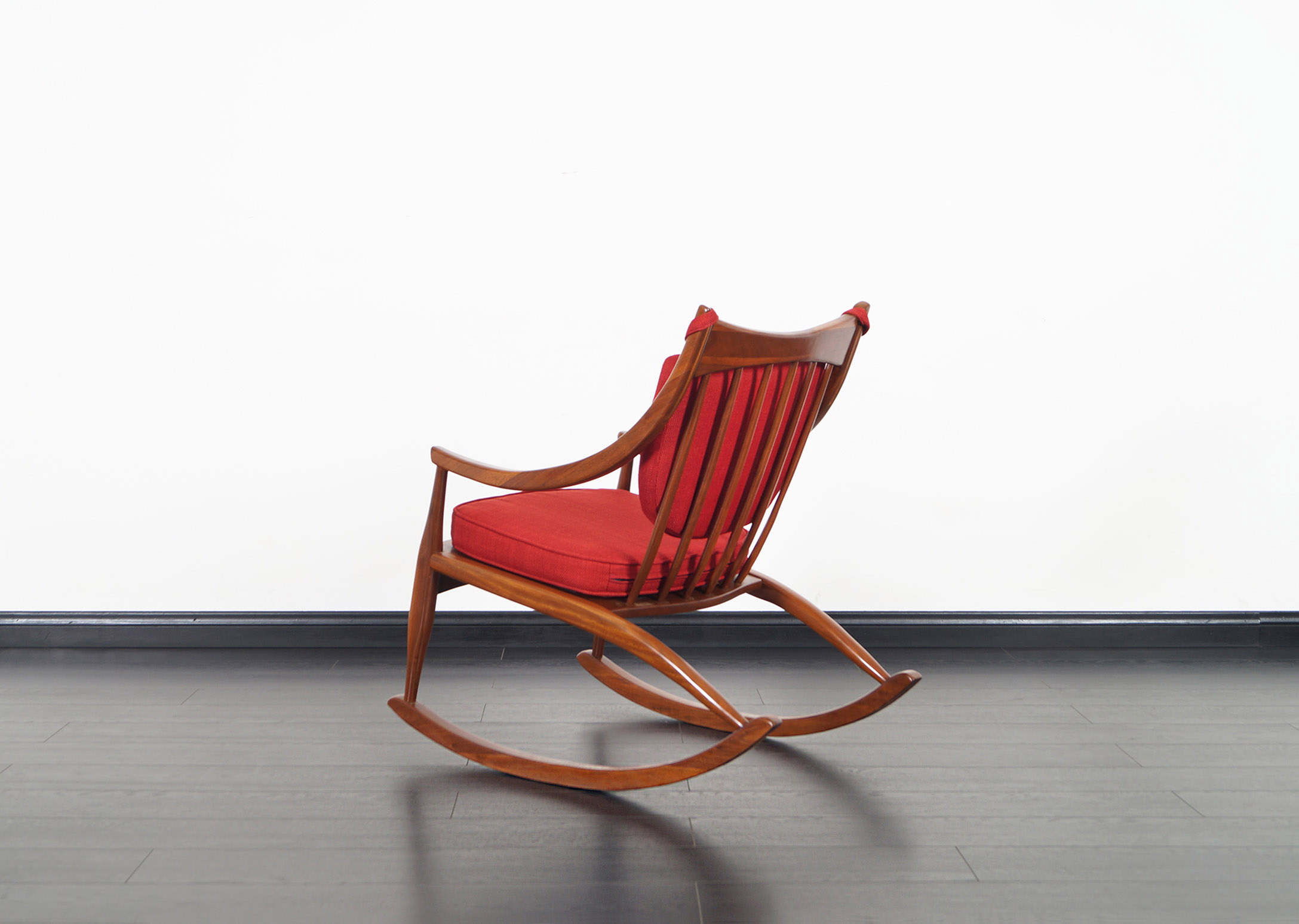 Mid Century Modern Walnut Rocking Chair