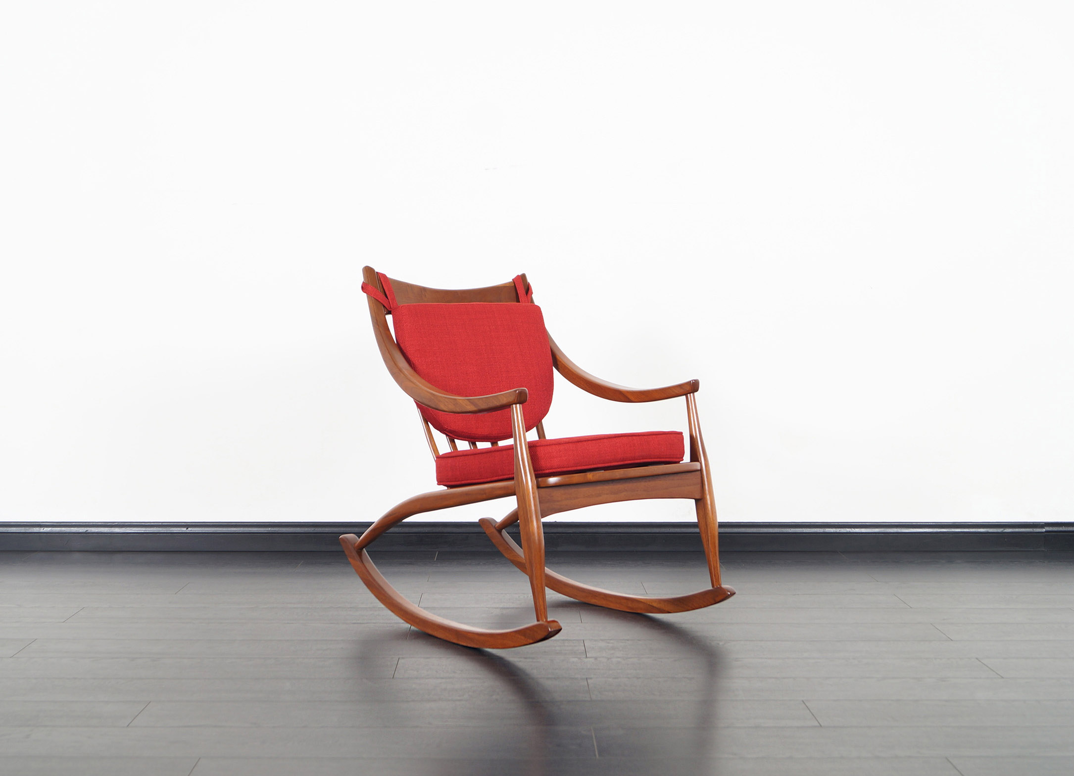 Mid Century Modern Walnut Rocking Chair