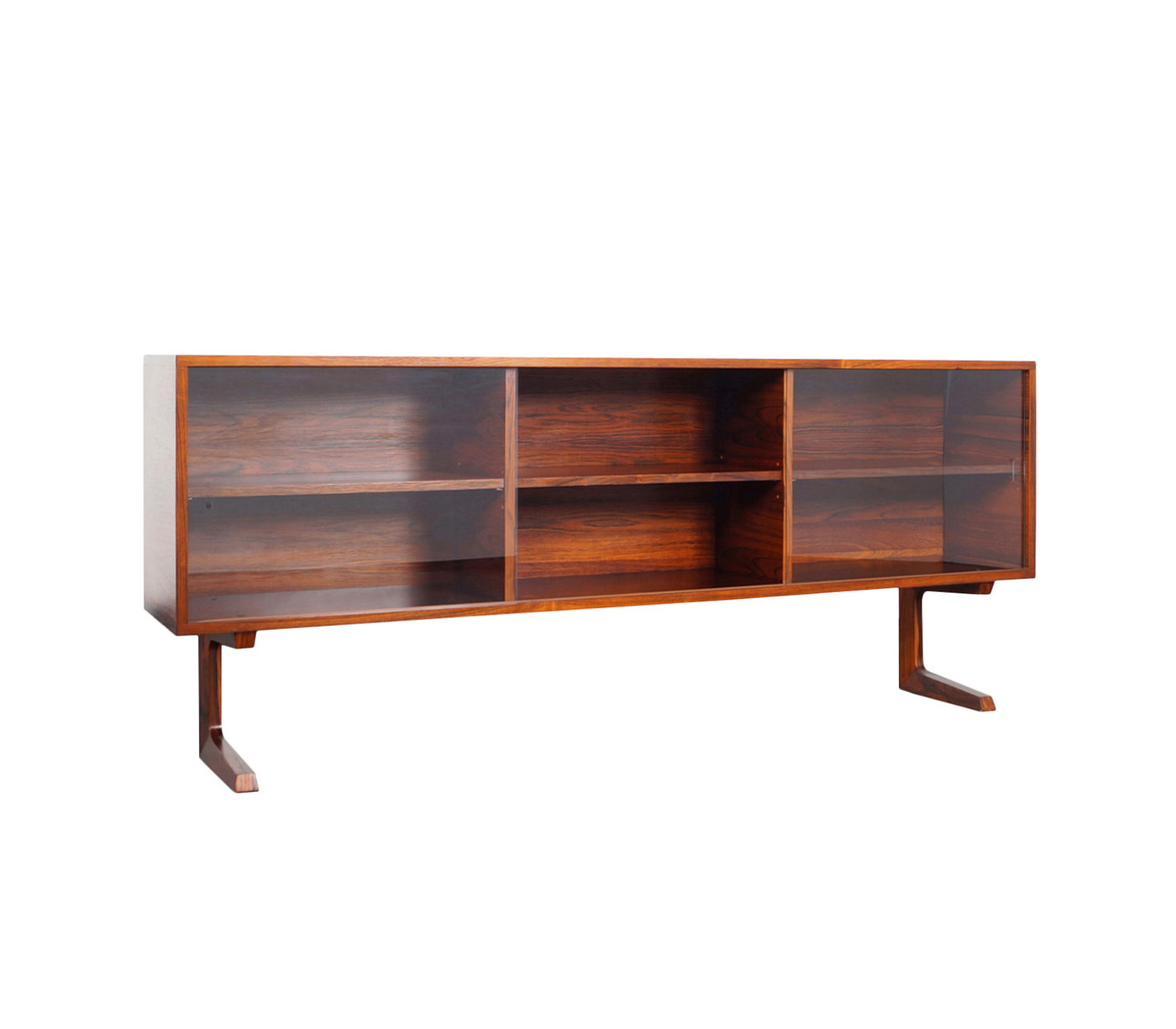 Danish Modern Low Profile Rosewood Bookcase