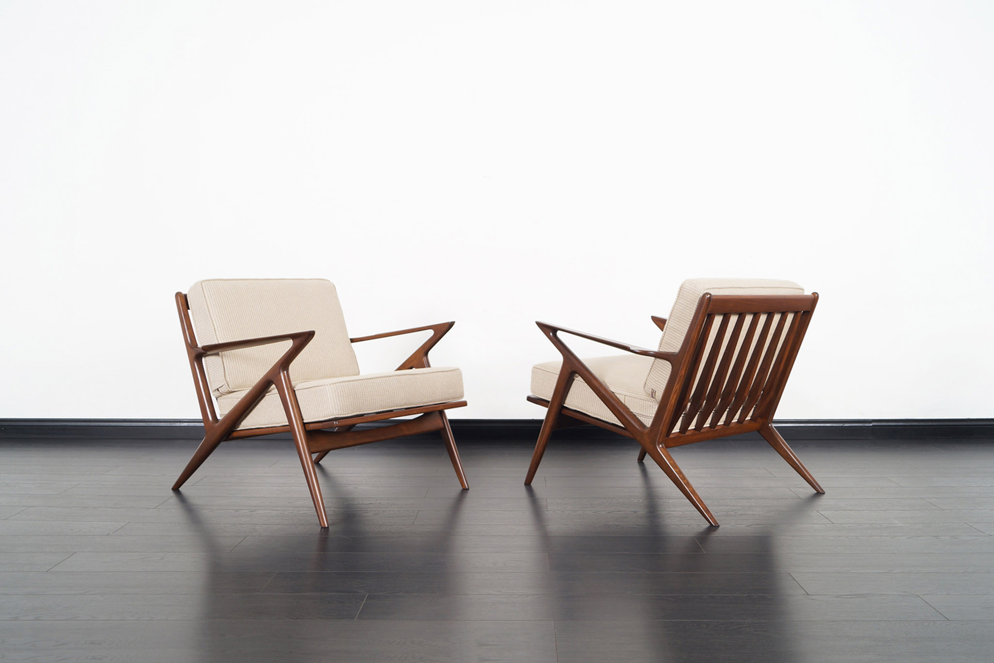 Danish Modern Z Lounge Chairs by Poul Jensen for Selig