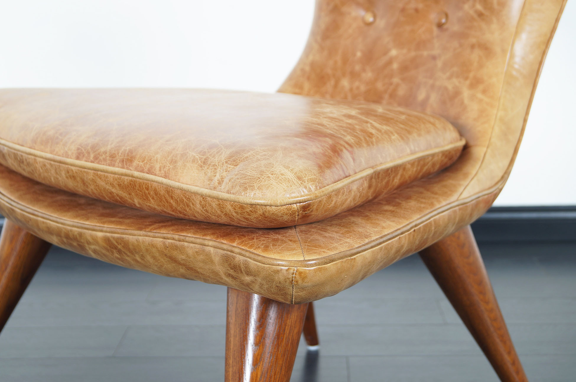 Vintage Leather Horn Chair