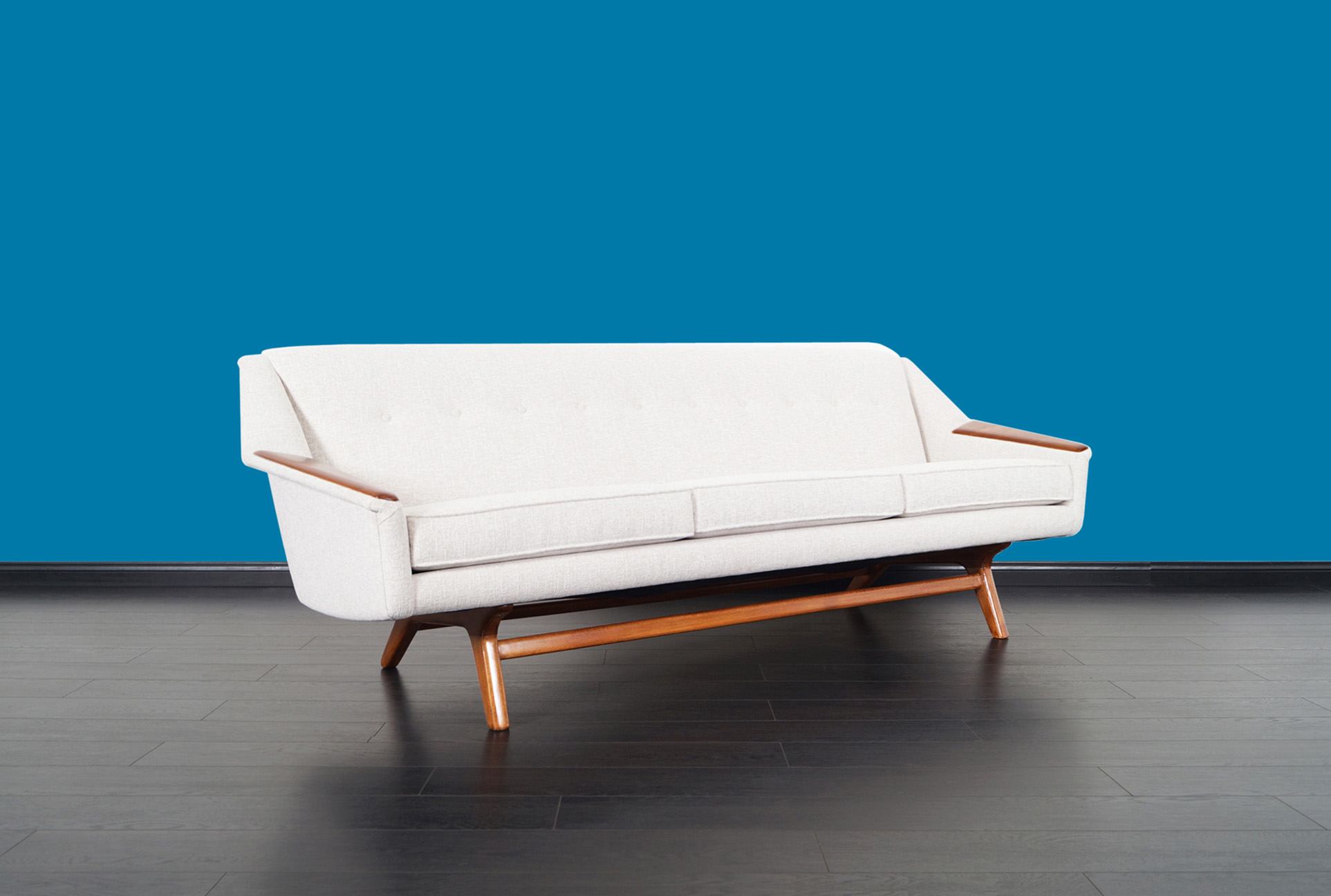 Danish Modern Walnut Wing Sofa