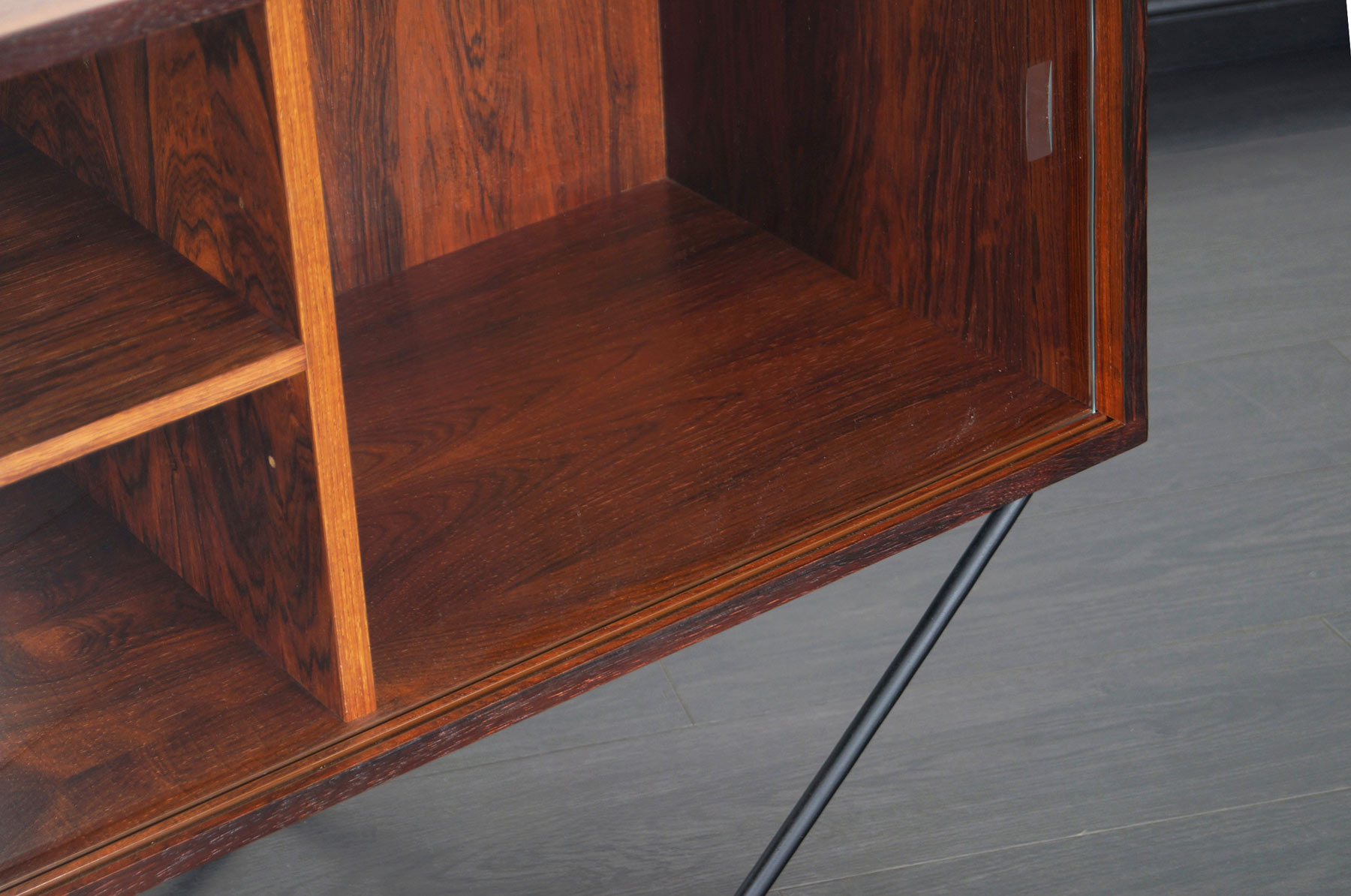 Architectural Danish Low Profile Rosewood Bookcase