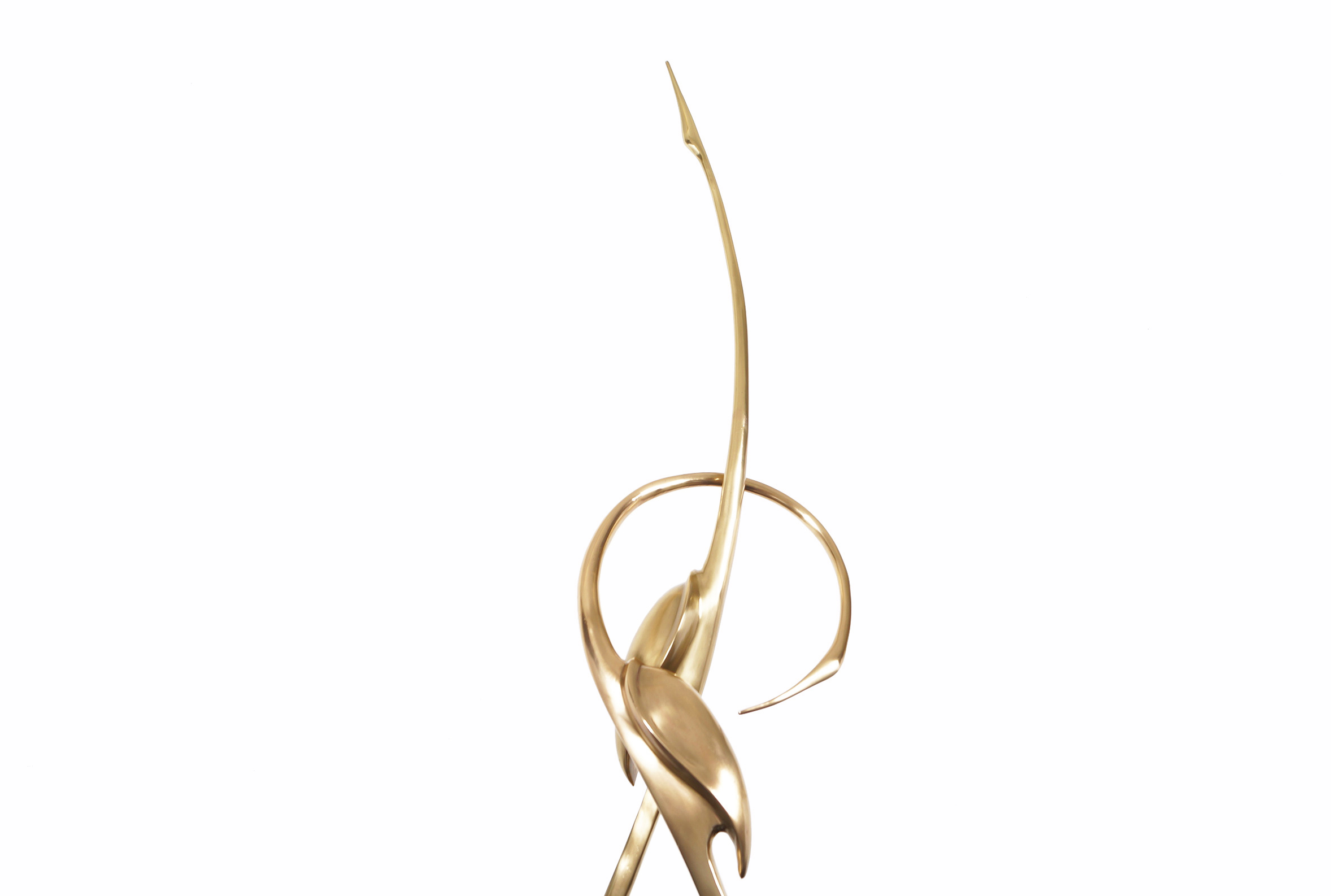 Vintage Life-Size Brass Entwined Cranes Sculpture by Boris Lovet-Lorski