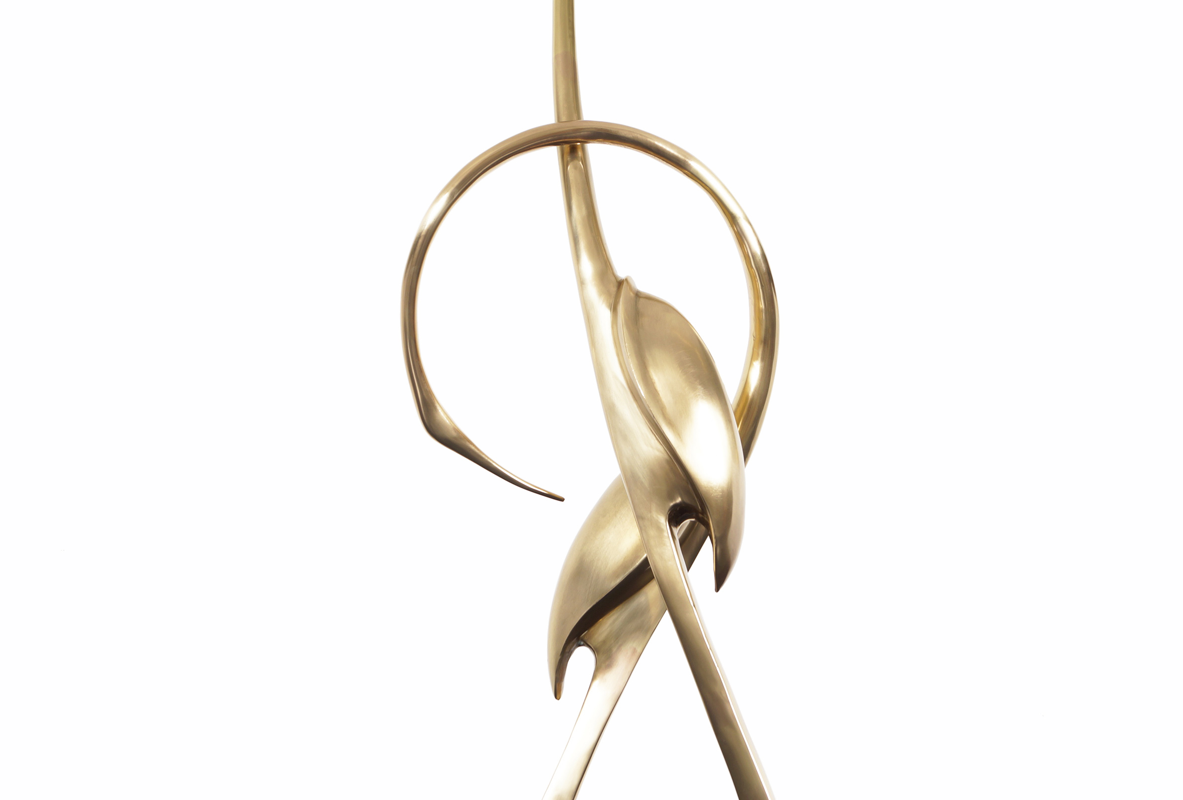 Vintage Life-Size Brass Entwined Cranes Sculpture by Boris Lovet-Lorski