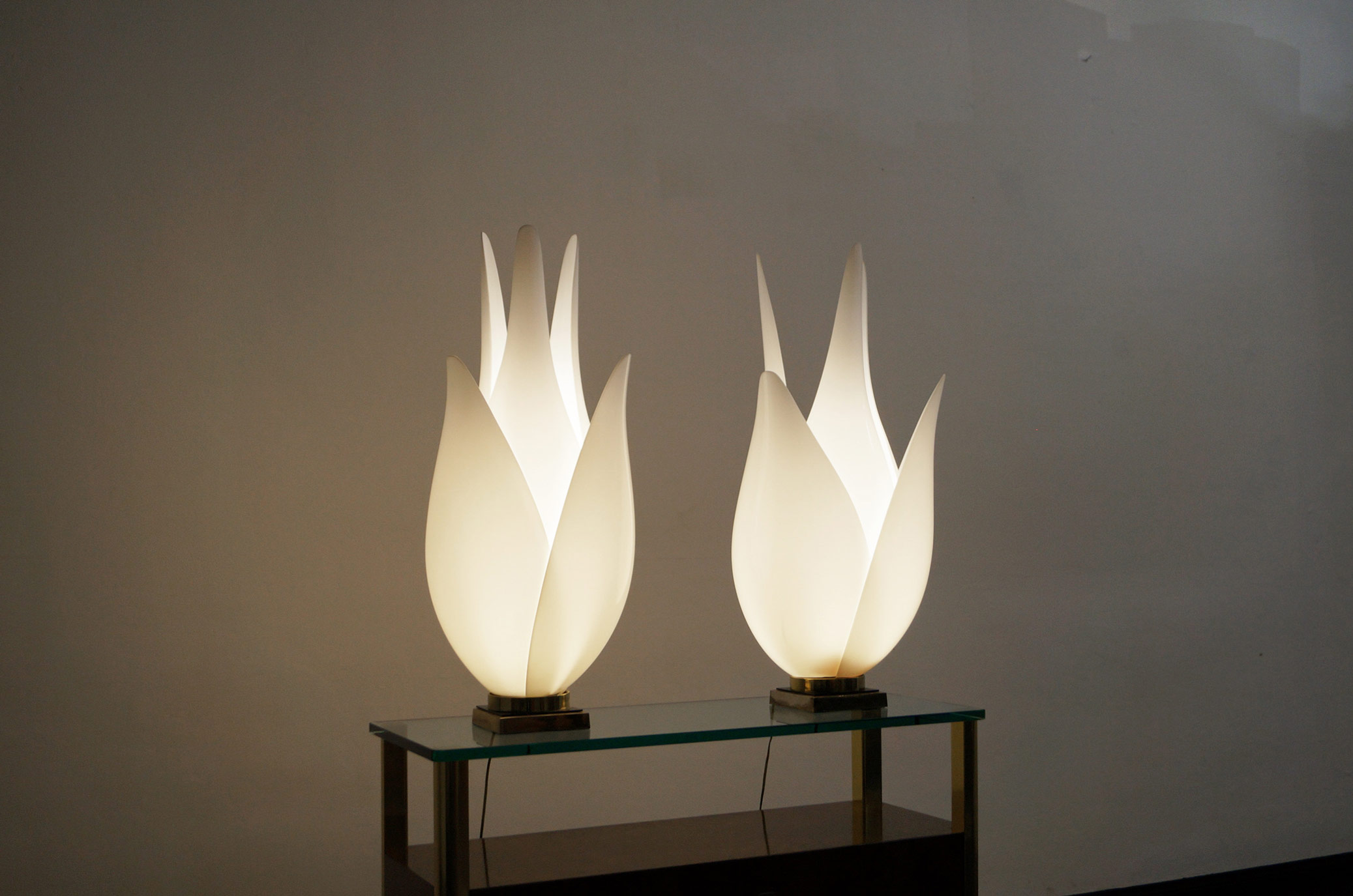 Vintage Oversized Tulip Lamps by Roger Rougier