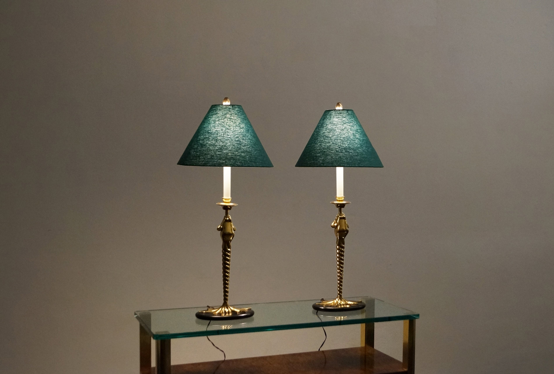 Vintage Brass Frogs Lamps by Chapman