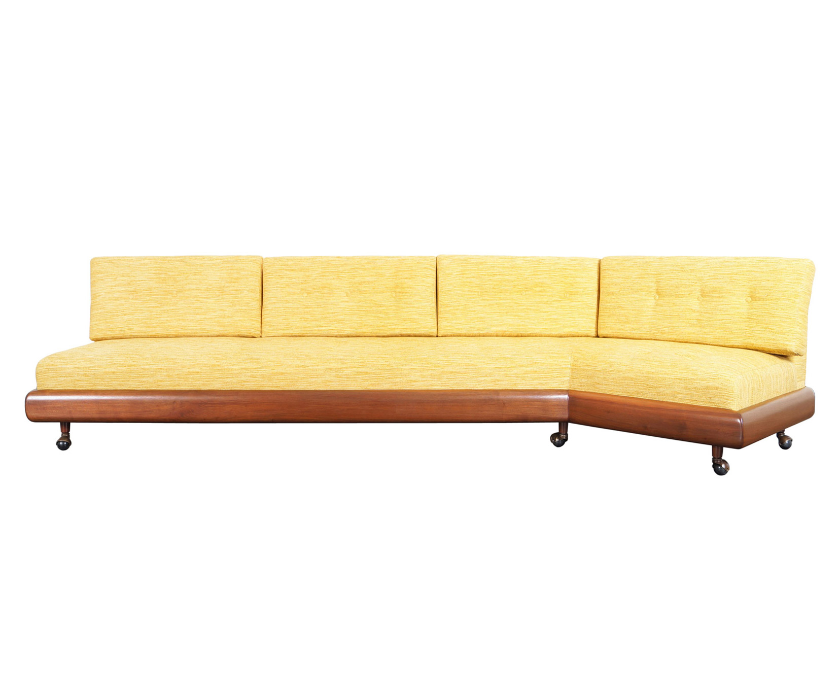 Vintage Walnut Boomerang Sofa by Adrian Pearsall