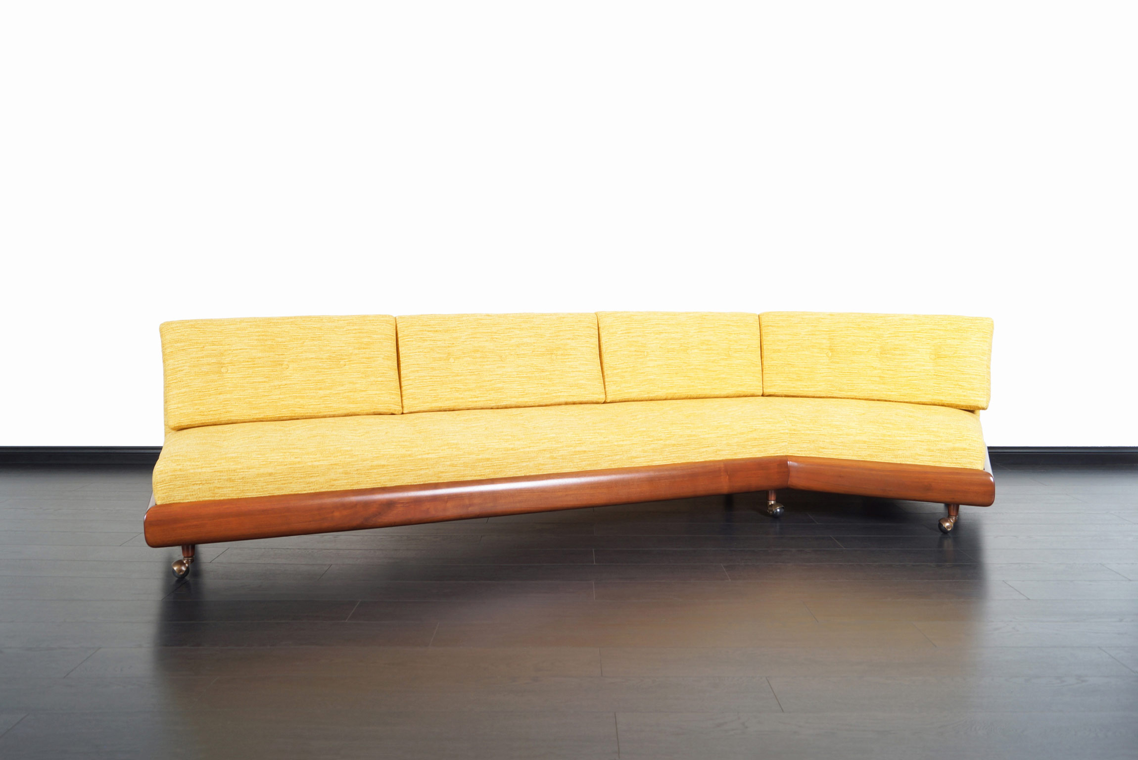 Vintage Walnut Boomerang Sofa by Adrian Pearsall