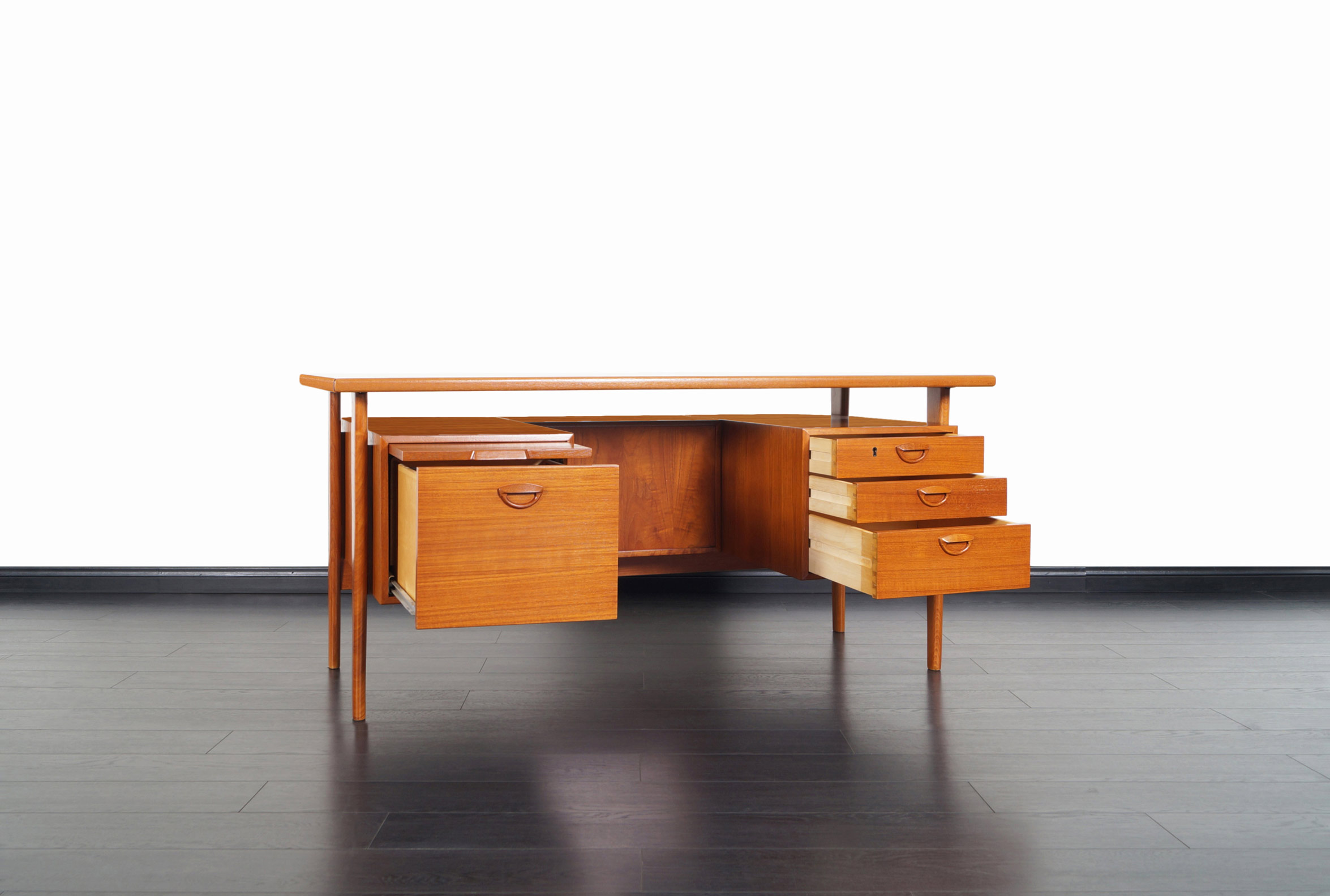 Danish Modern Floating Top Desk by Kai Kristiansen
