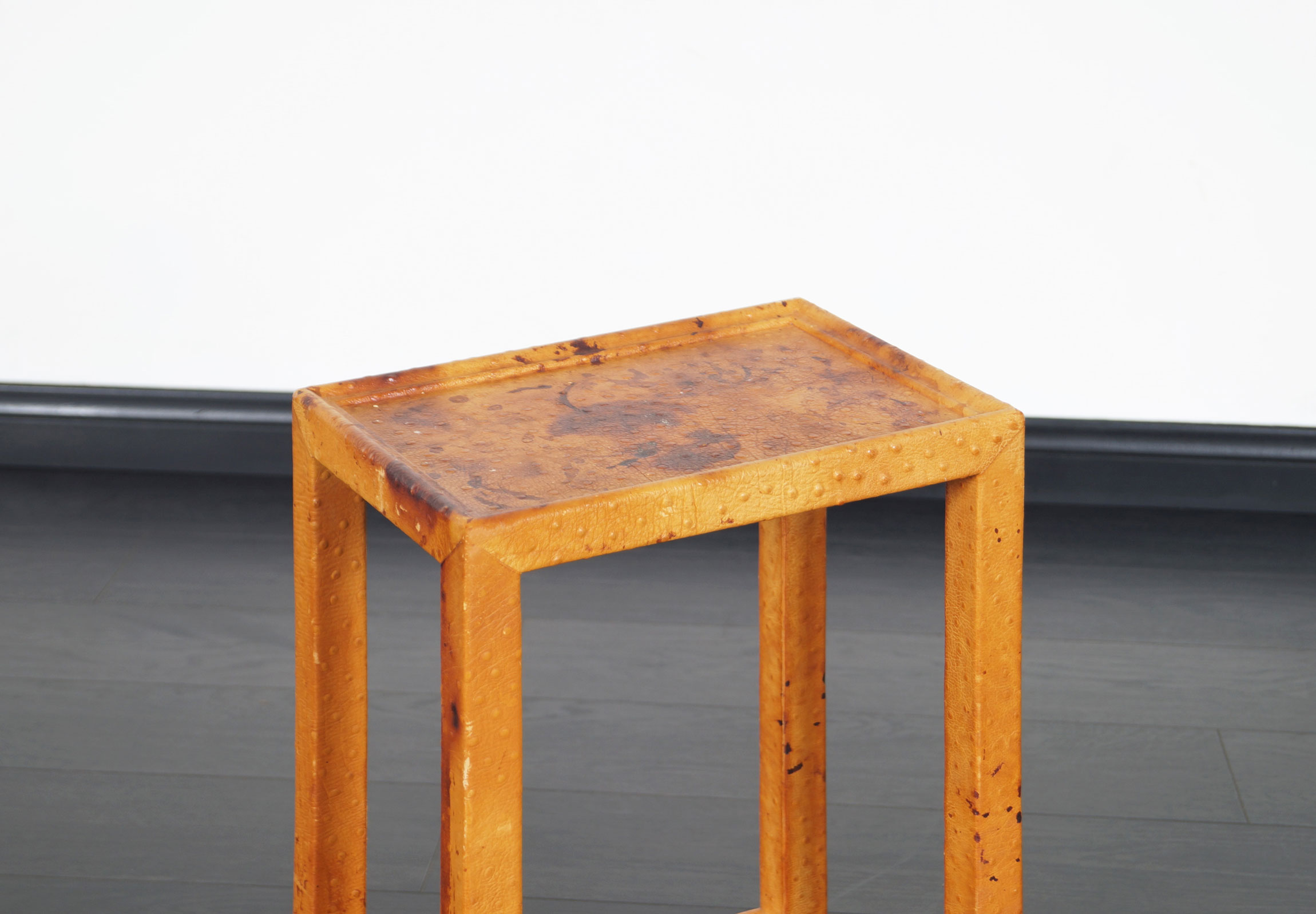 Vintage Ostrich Leather Table by Karl Springer