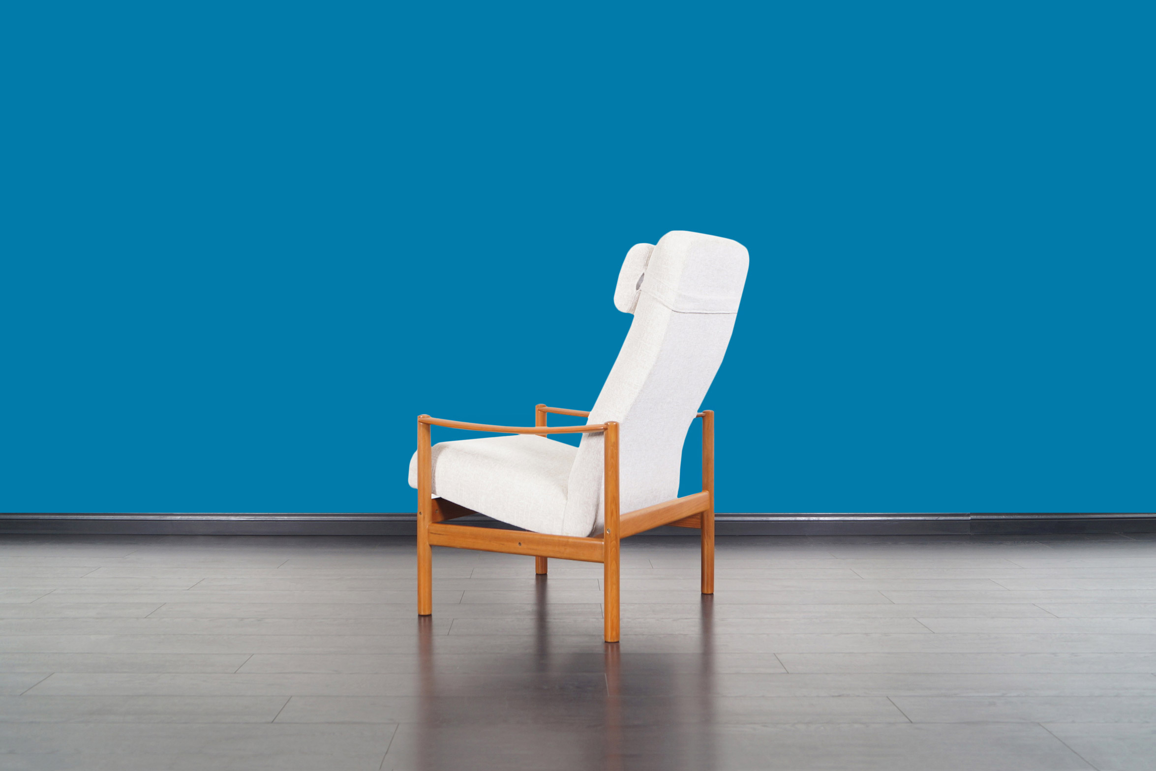Danish Modern Teak Reclining Lounge Chair and Ottoman