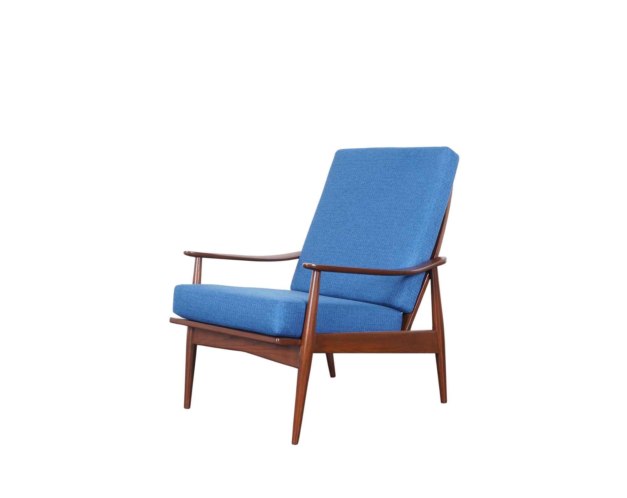 Mid Century Modern Walnut High Back Lounge Chair